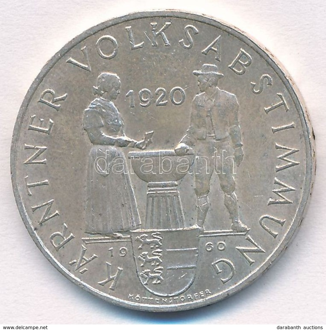 Ausztria 1960. 25Sch Ag 'A Karintiai Népszavazás 40. évfordulója' T:1-,2 
Austria 1960. 25 Schilling Ag '40th Anniversar - Sin Clasificación