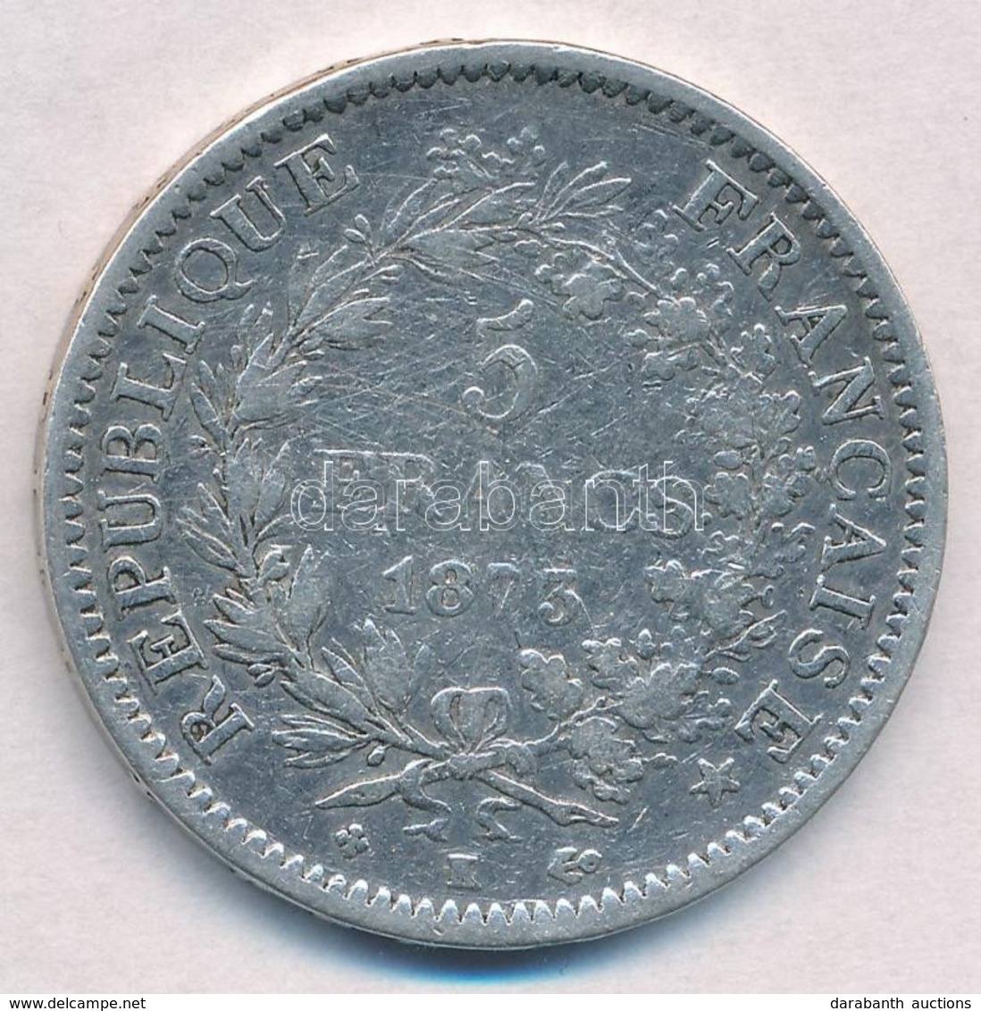 Franciaország 1873K 5Fr Ag T:2-  
France 1873K 5 Francs Ag C:VF 
Krause KM#820.2 - Ohne Zuordnung