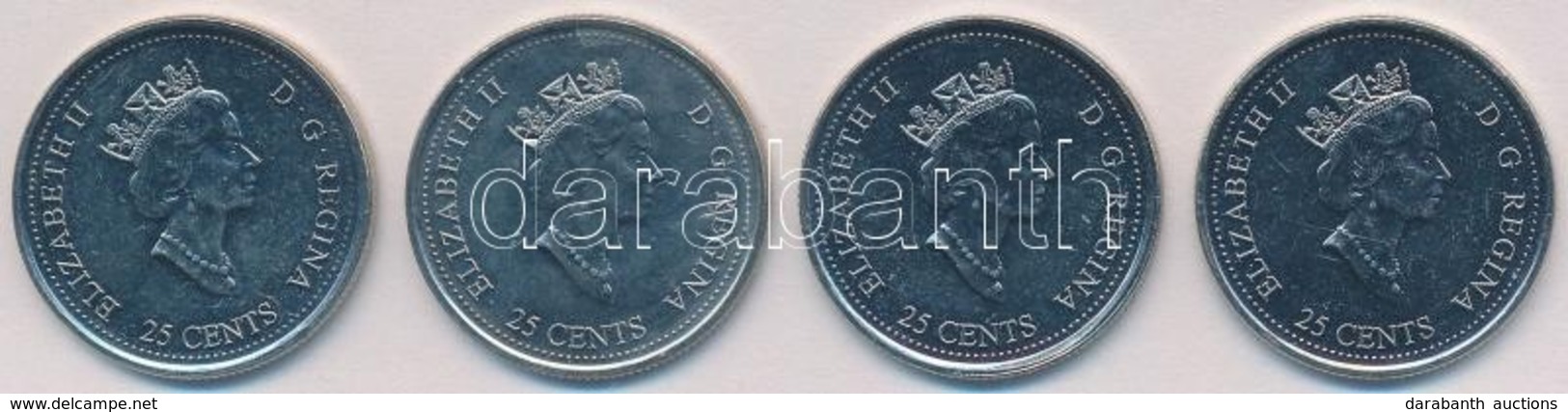 Kanada 1999. 25c Ni (4xklf) Forgalmi Emlékkiadás T:1-
Canada 1999. 25 Cents Ni (4xdiff) Commemorative Coins C:AU - Non Classificati