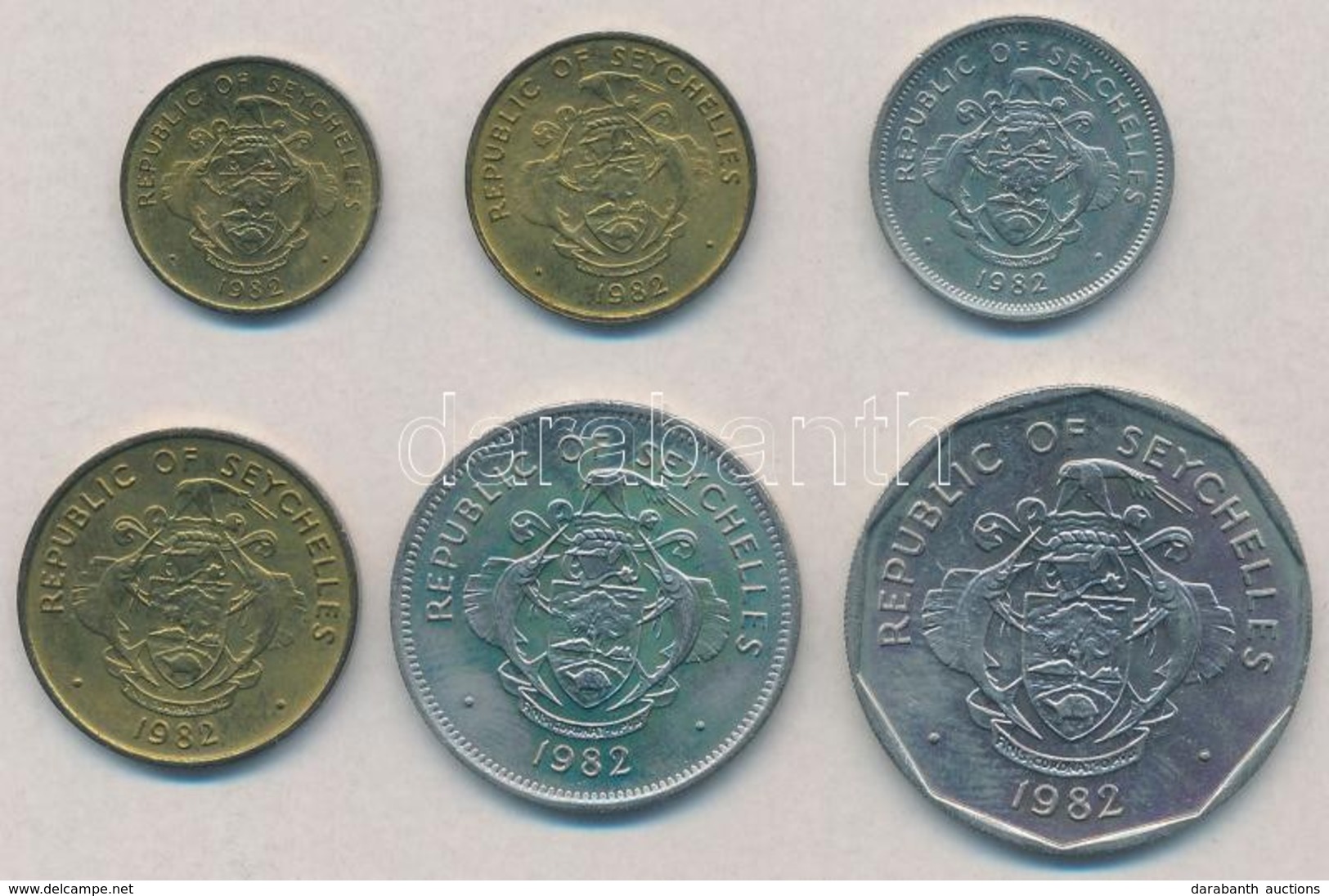 Seychelle-szigetek 1982. 1c-5R (6xklf) T:1-,2
Seychelles 1982. 1 Cent - 5 Rupees (6xdiff) C:AU,XF - Unclassified