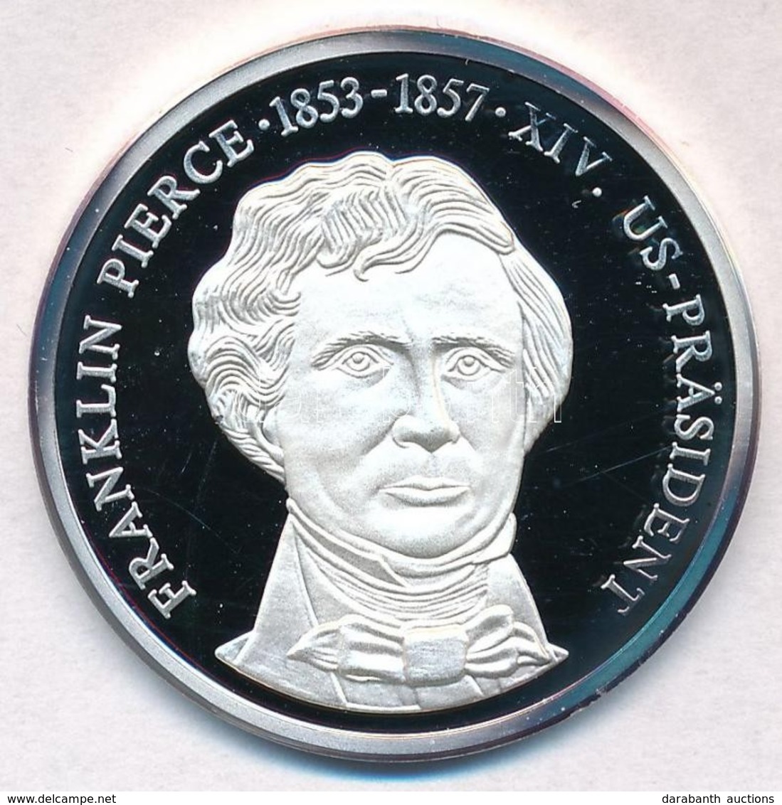 Németország 1993. 'Franklin Pierce - Az Amerika Egyesült Államok Elnökei' Jelzett Ag Emlékérem, Tanúsítvánnyal (15g/0.99 - Non Classificati