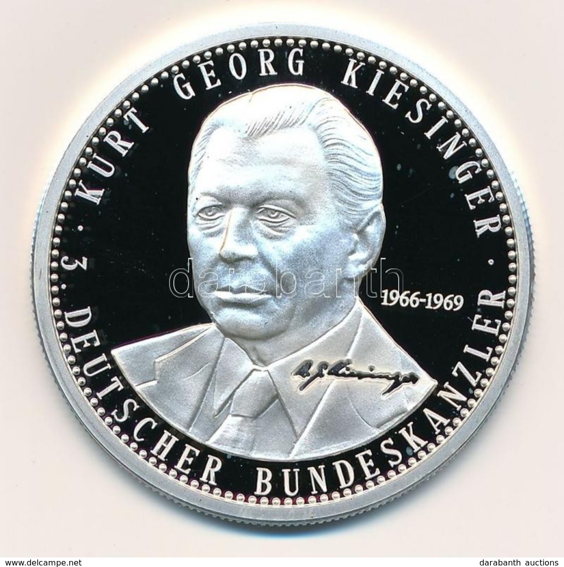 Németország 1997. 'Kurt Georg Kiesinger - A Német Szövetségi Köztársaság Kancellárjai' Jelzett Ag Emlékérem, Tanúsítvánn - Sin Clasificación