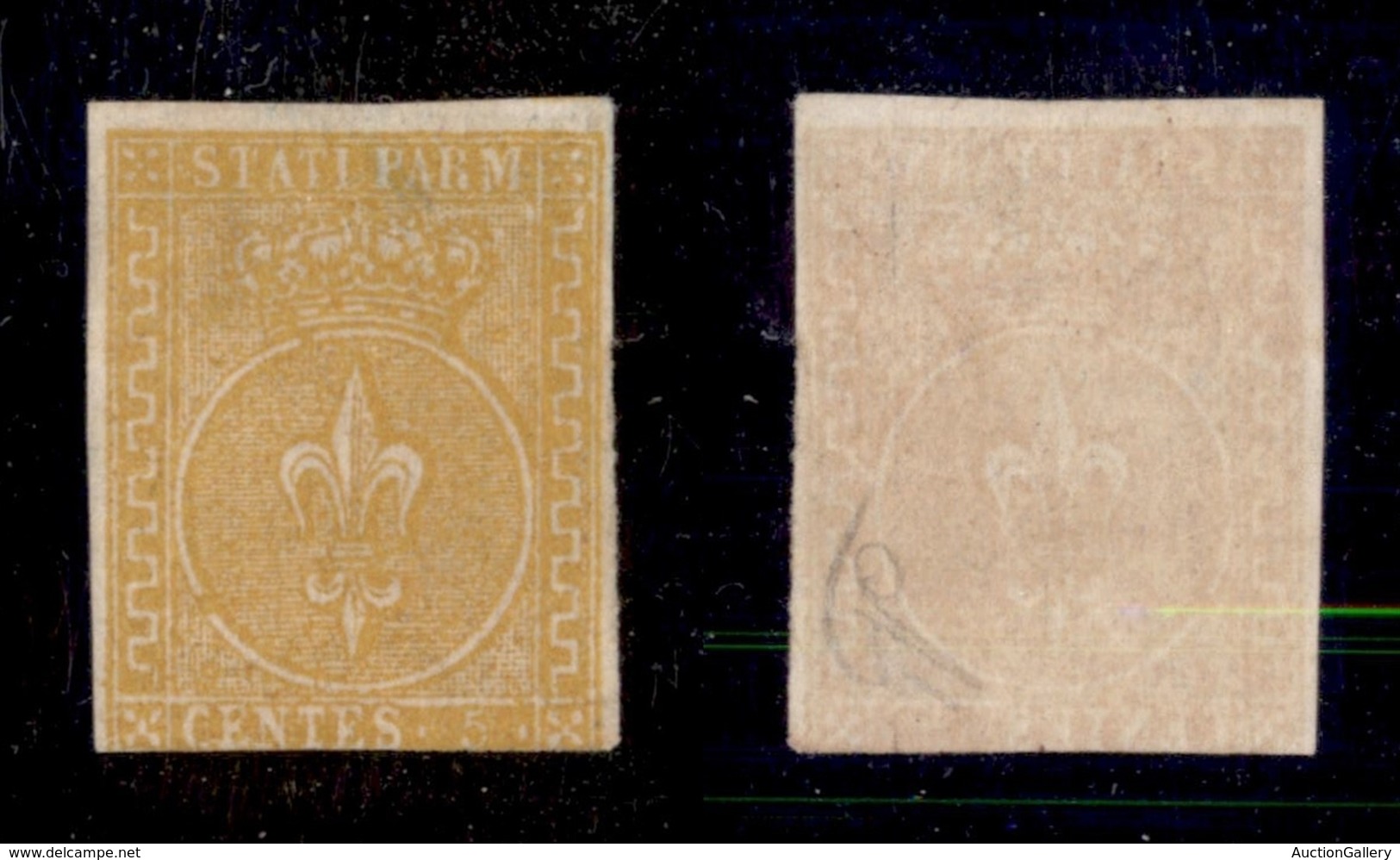 ANTICHI STATI - PARMA - 1853 - 5 Cent (6) - Senza Gomma - Corto In Basso (8.000 Senza Gomma) - Other & Unclassified