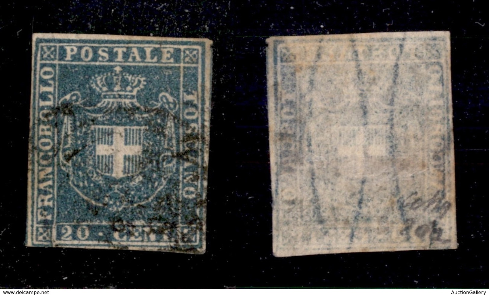 ANTICHI STATI - TOSCANA - 1860 - 20 Cent (20a) Usato - Colla (350) - Sonstige & Ohne Zuordnung