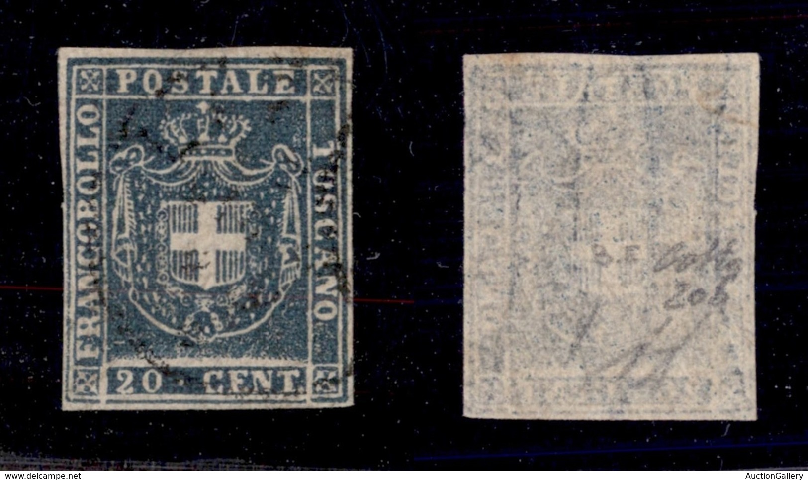 ANTICHI STATI - TOSCANA - 1860 - 20 Cent (20b) Usato - Molto Bello - Colla (350) - Andere & Zonder Classificatie