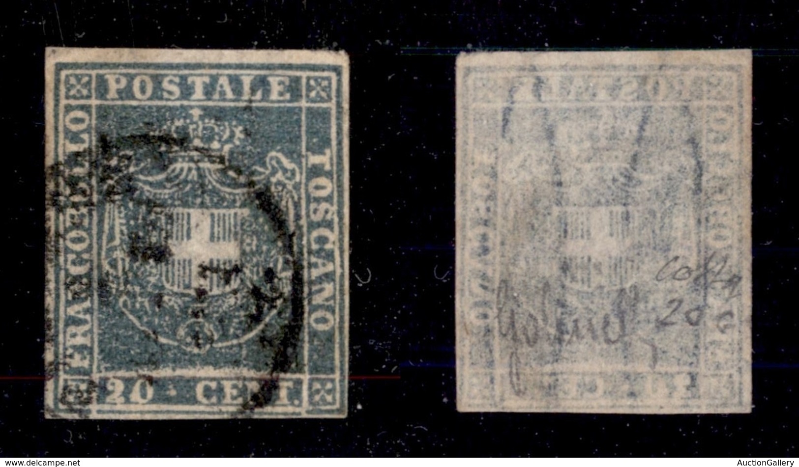 ANTICHI STATI - TOSCANA - 1860 - 20 Cent (20c) Usato - Colla (550) - Andere & Zonder Classificatie
