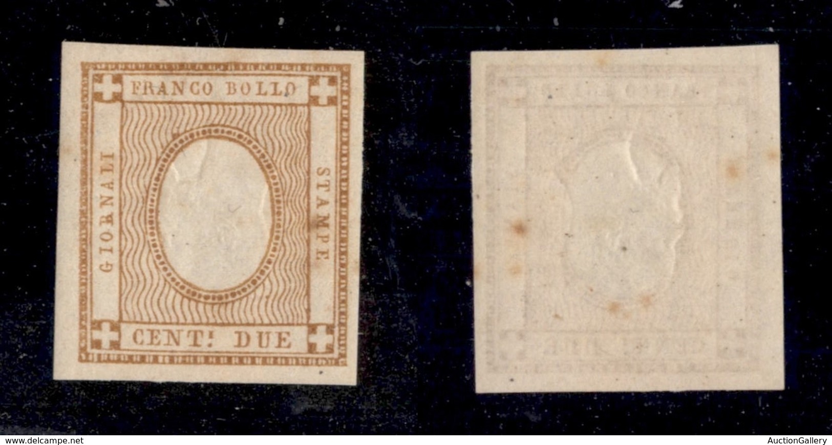 REGNO D'ITALIA - 1862 - Francobollo Sperimentale - 2 Cent (10s) - Testina Capovolta - Gomma Integra - Andere & Zonder Classificatie