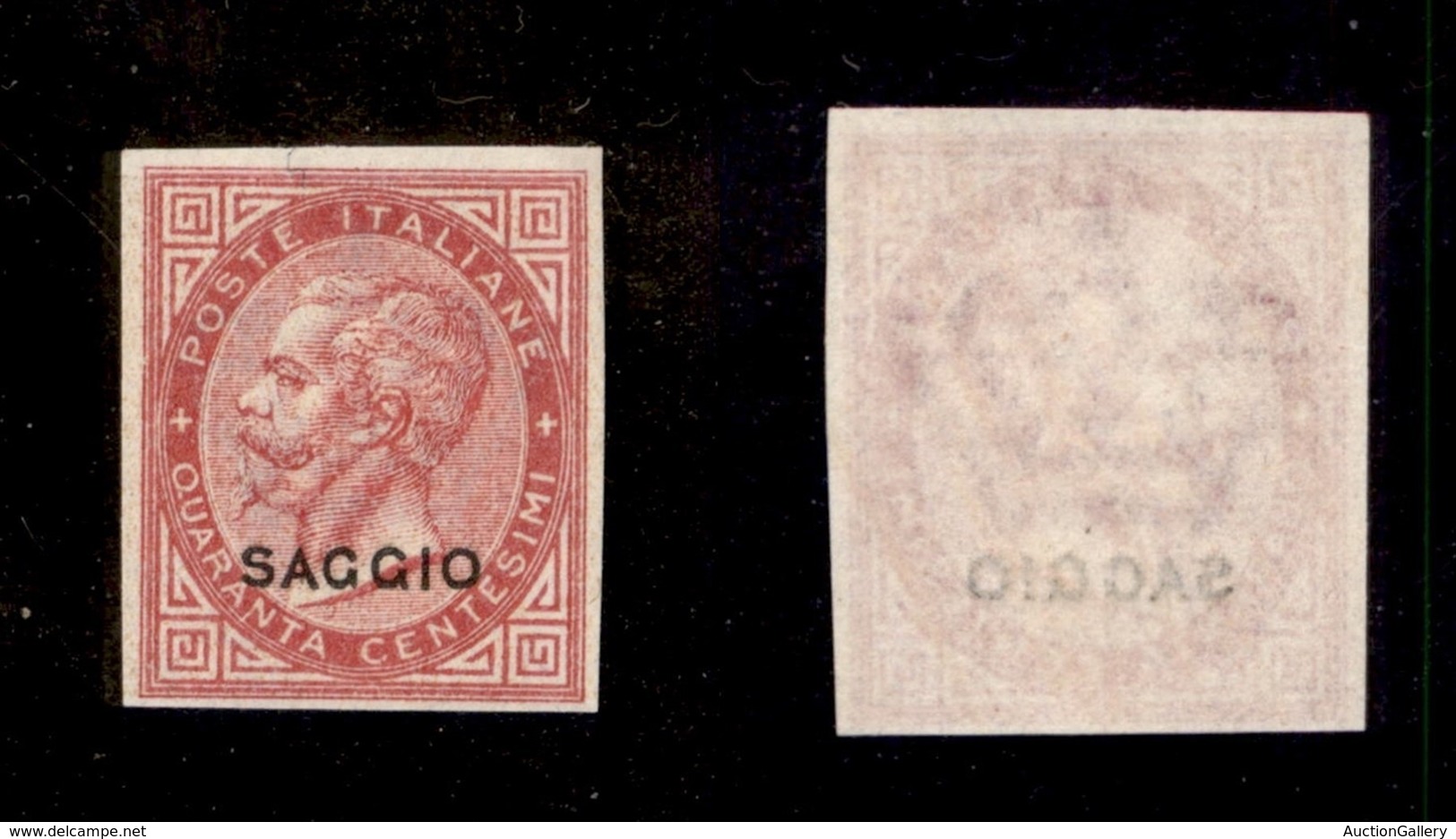 REGNO D'ITALIA - 1863 - Saggi - 40 Cent De La Rue (L20) Non Dentellato - Gomma Integra (360) - Andere & Zonder Classificatie