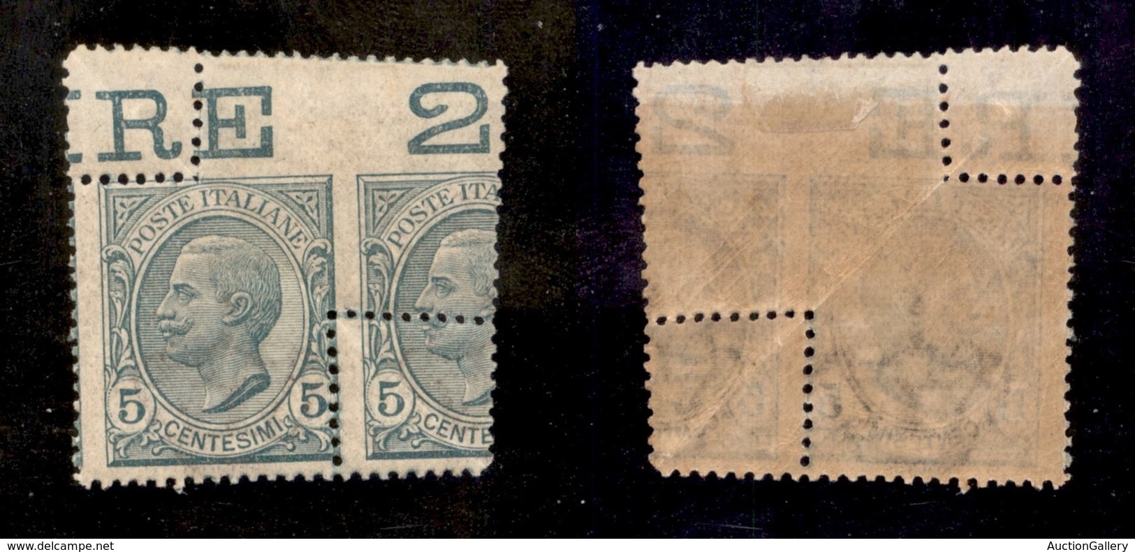 REGNO D'ITALIA - 1906 - 5 Cent Leoni (81) Bordo Foglio Con Varietà Di Dentellature Non Catalogate - Gomma Integra - Andere & Zonder Classificatie