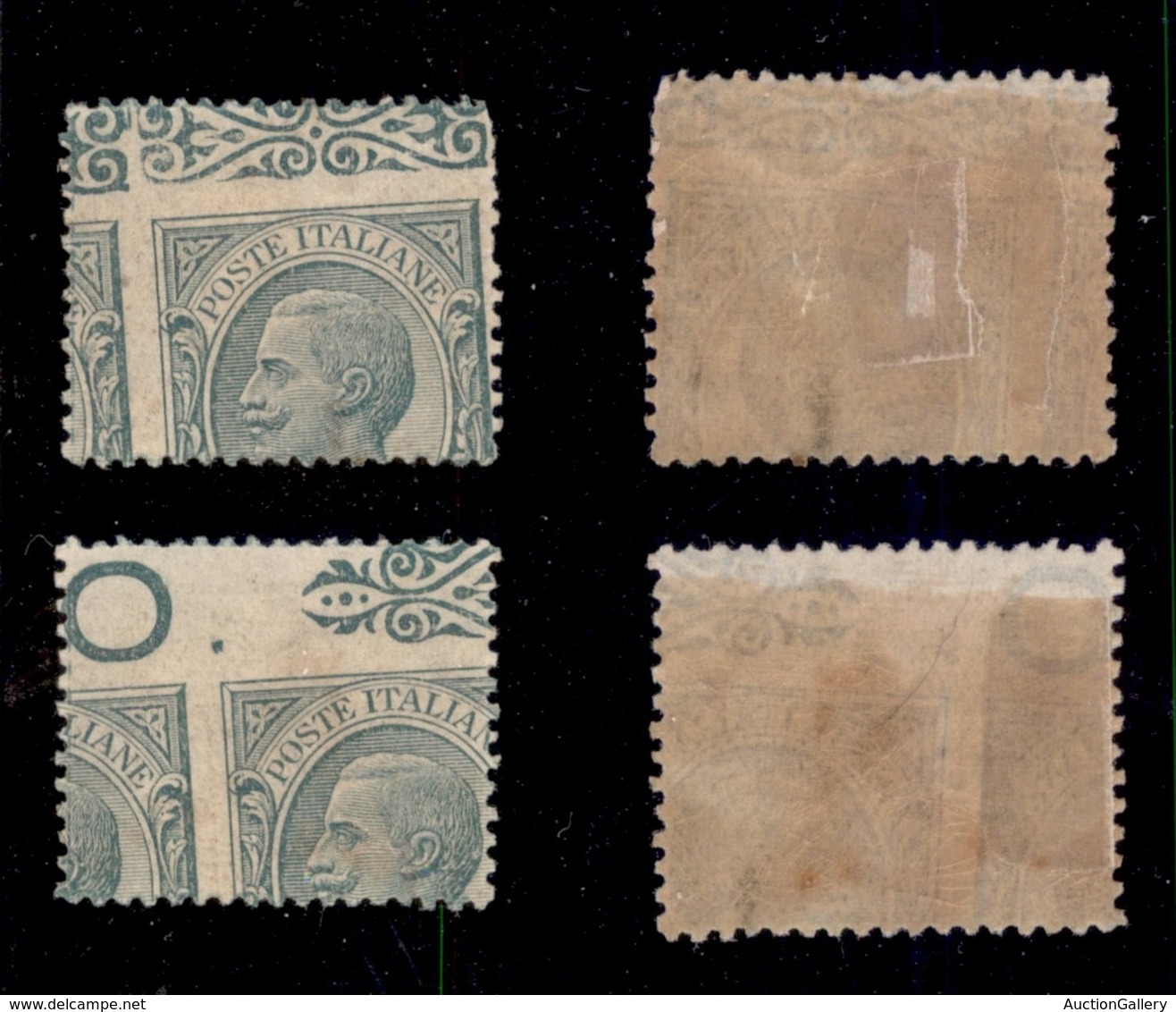 REGNO D'ITALIA - 1906 - Dentellature Ruotate - Due 5 Cent Leoni (81ne) Con Spostamenti Diversi - Gomma Originale - Andere & Zonder Classificatie