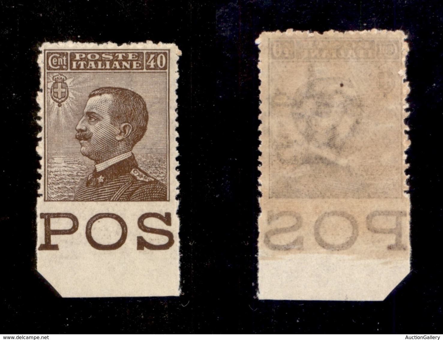 REGNO D'ITALIA - 1908 - 40 Cent Michetti (84g) Bordo Foglio Non Dentellato In Basso - Gomma Integra (375) - Autres & Non Classés