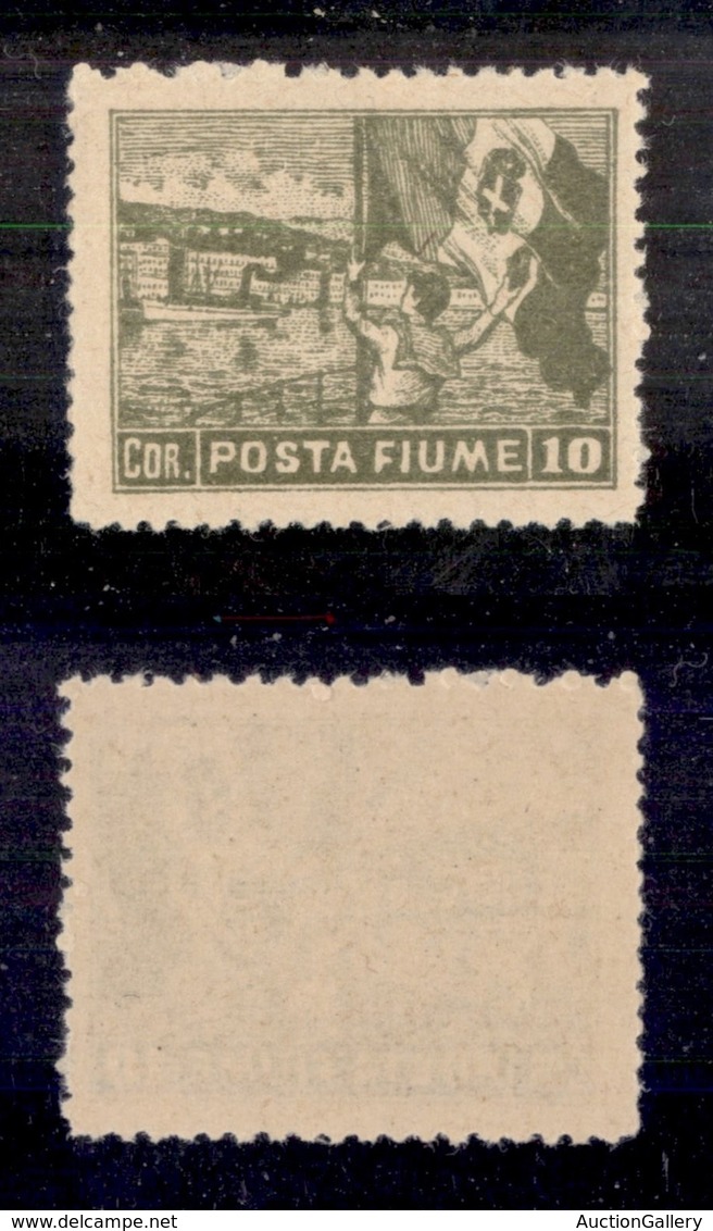 OCCUPAZIONI - FIUME - 1919 - 10 Corone (56/Iac) - Dentellato 12 1/2 - Gomma Integra (2.500) - Fiume