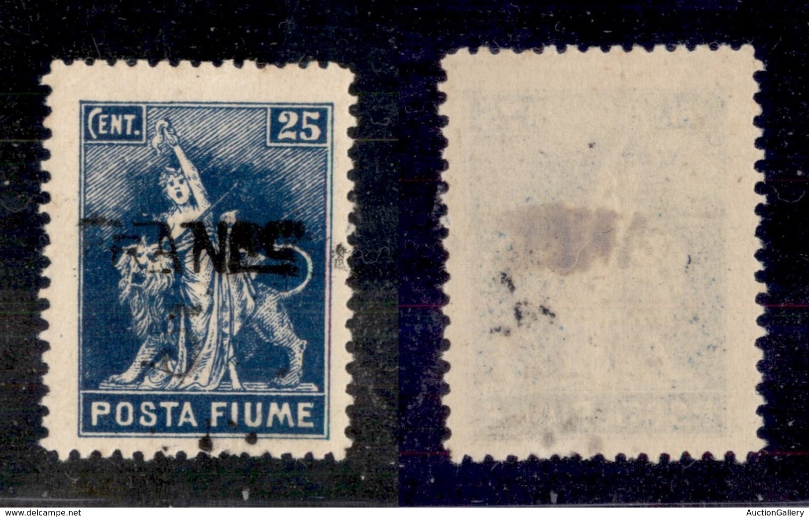 OCCUPAZIONI - FIUME - 1919 - Franco 5 Su 25 Cent (D76) - FR + Cifra Evanescenti + Punti D’inchiostrazione In Basso - Gom - Fiume