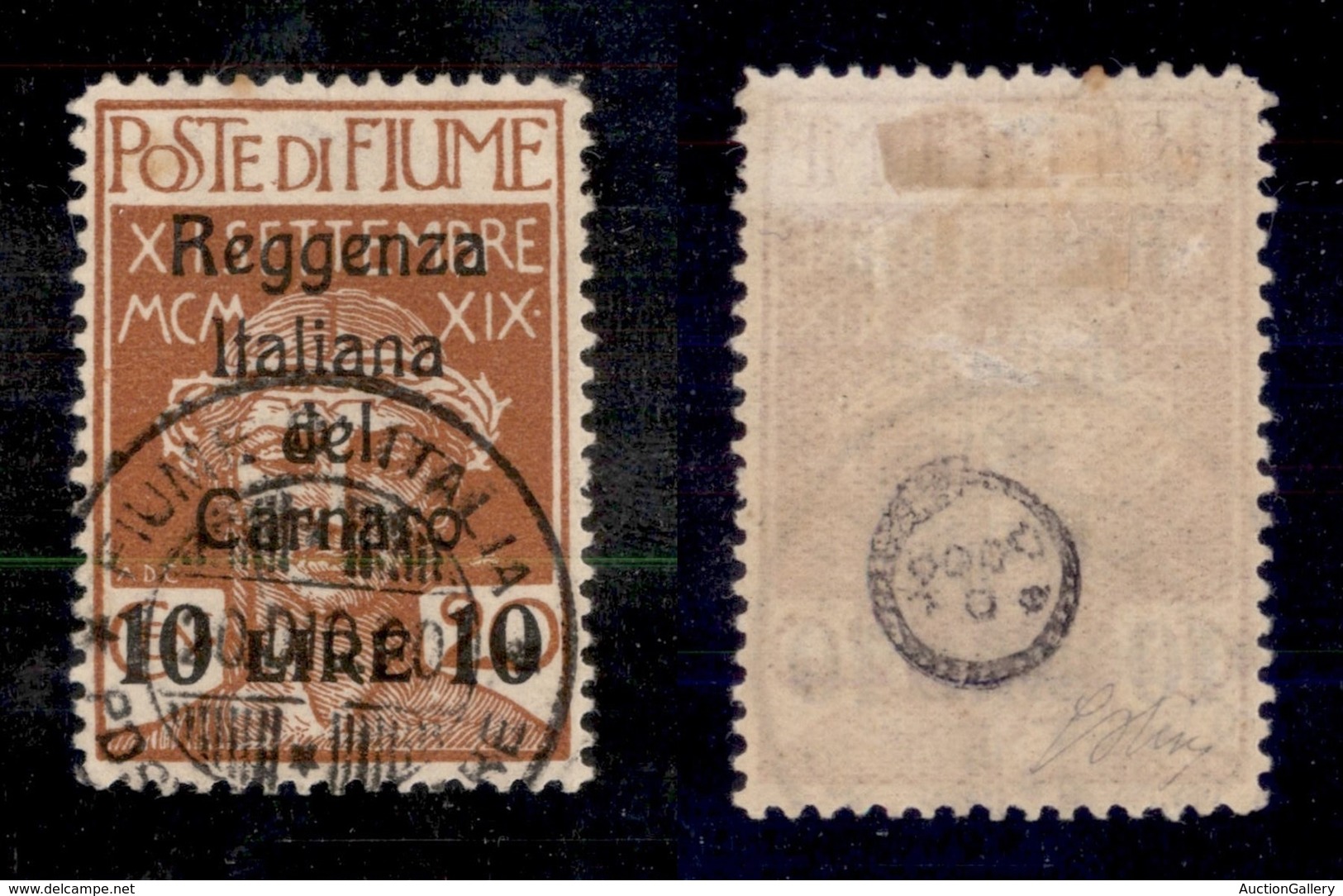 OCCUPAZIONI - FIUME - 1920 - 10 Lire Su 20 Cent (146) Usato (725) - Fiume