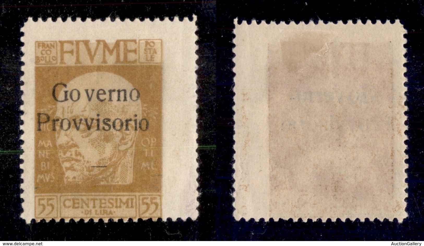 OCCUPAZIONI - FIUME - 1921 - 55 Cent Governo Provvisorio (157) - Dentellatura Destra Molto Spostata - Gomma Originale -  - Fiume