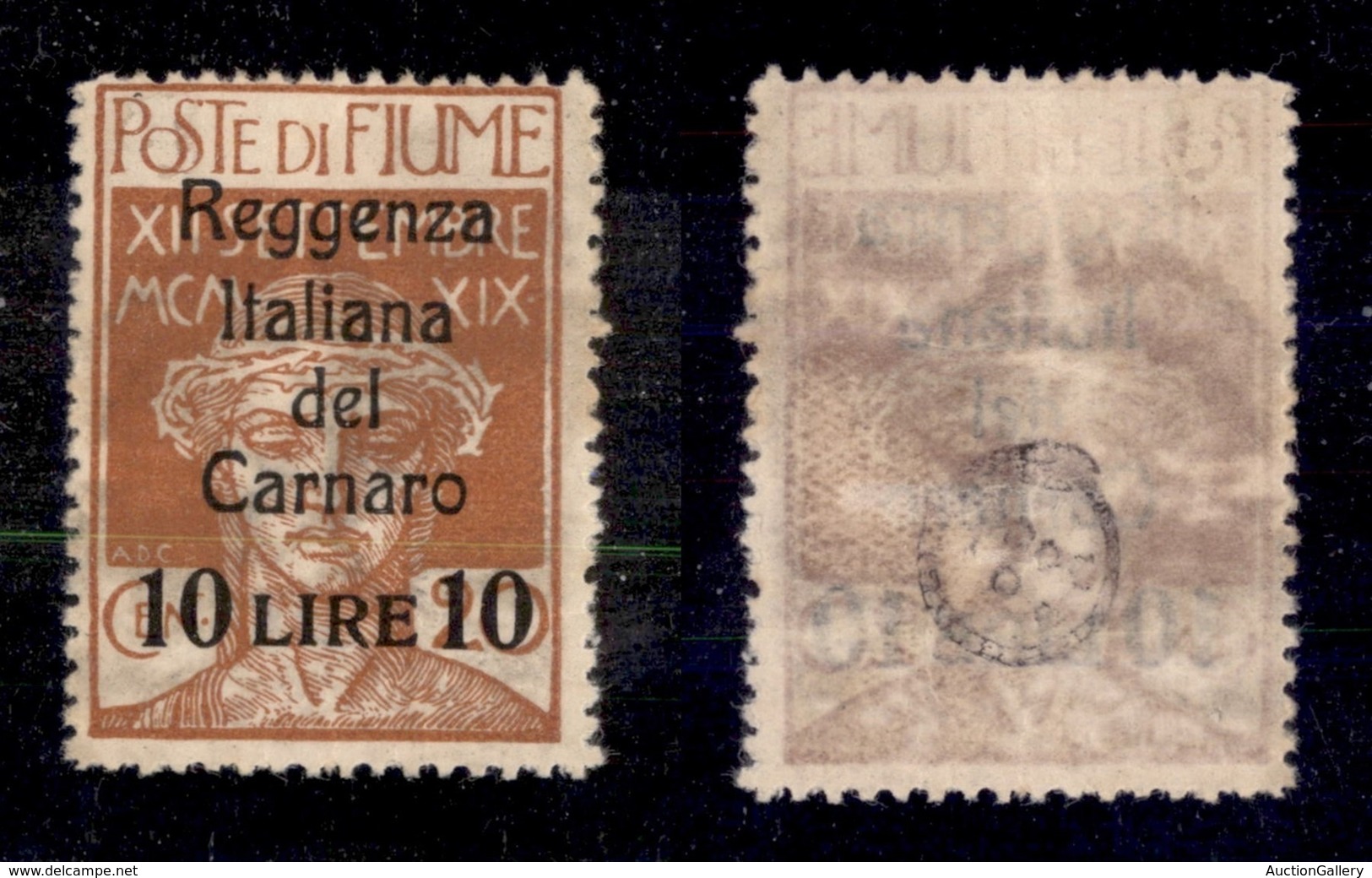 OCCUPAZIONI - FIUME - 1920 - 10 Lire Su 20 Cent (146A) - Senza Gomma - Fiume