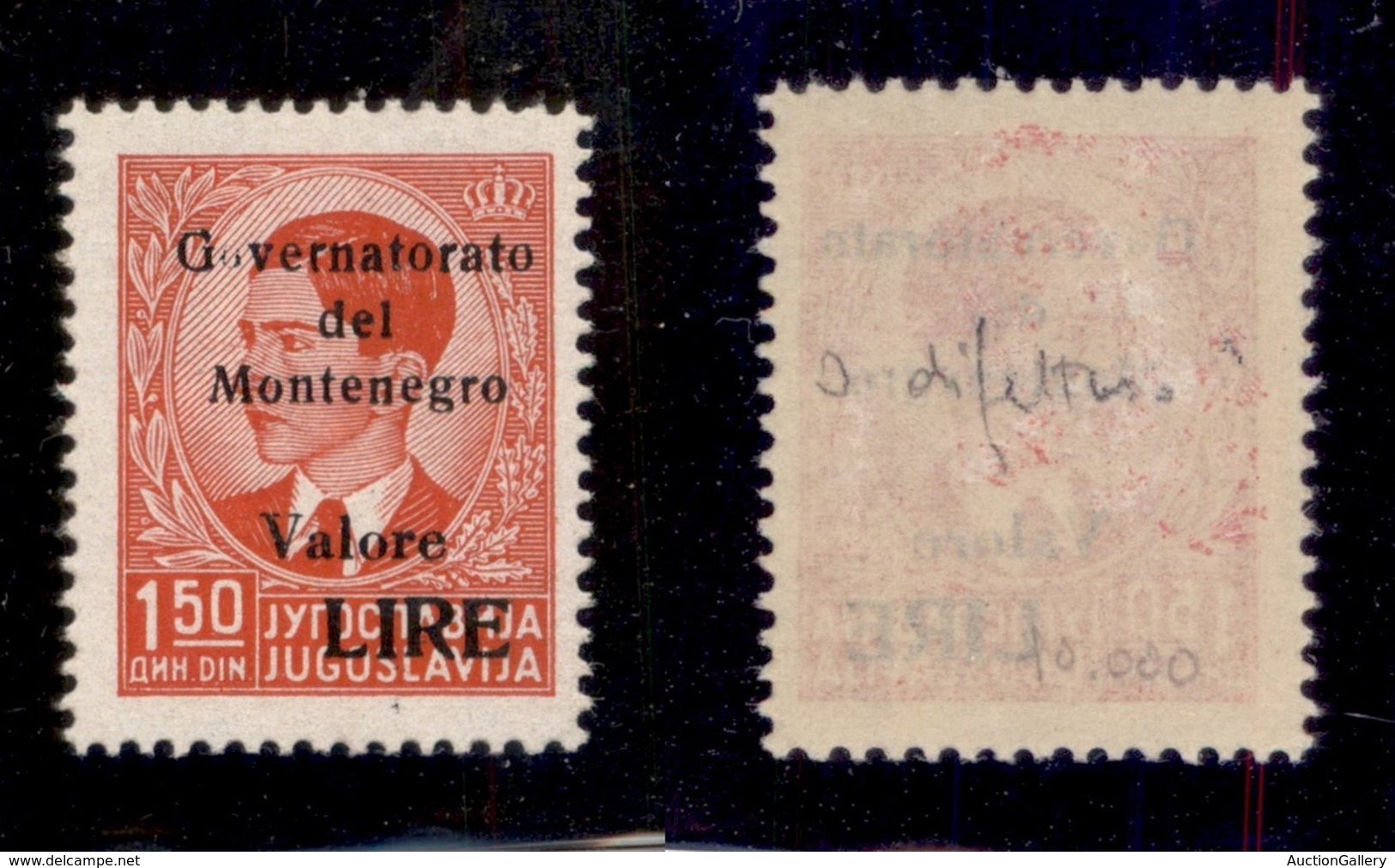 OCCUPAZIONI - MONTENEGRO - 1941 - 1,50 Lire (41) - O Di Governatorato Difettosa - Gomma Originale - Montenegro