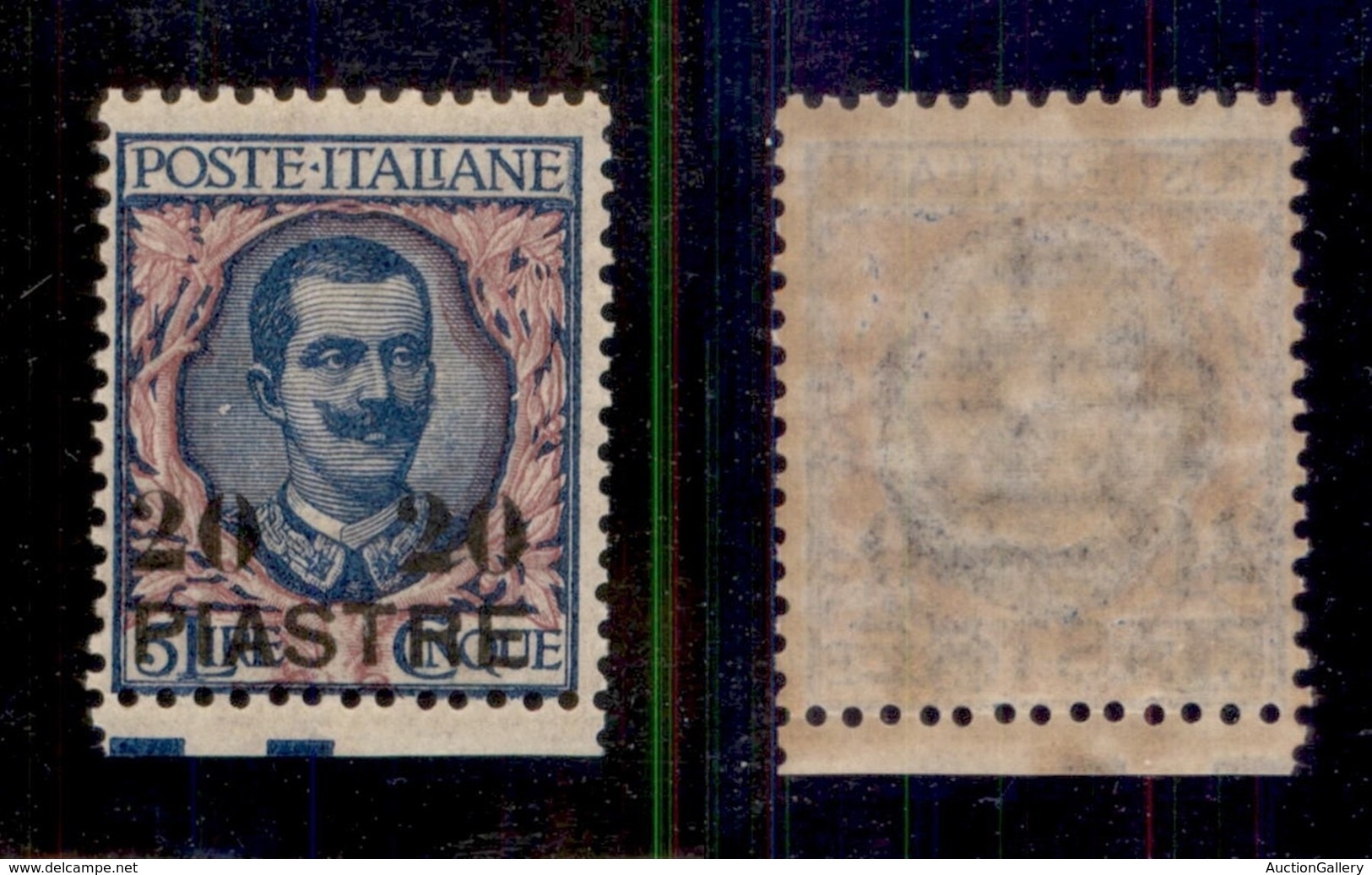 LEVANTE - COSTANTINOPOLI - 1908 - 20 Piastre Su 5 Lire (17) Bordo Foglio - Gomma Integra (650) - Amtliche Ausgaben