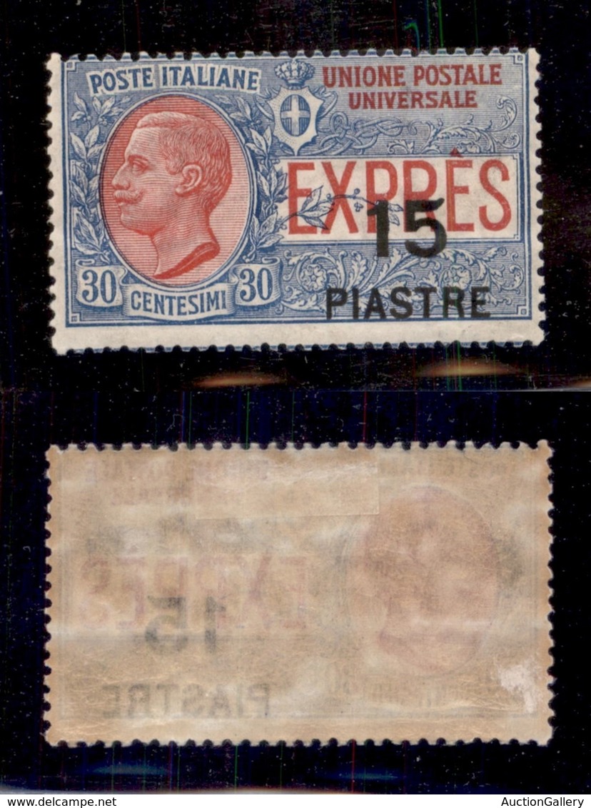 LEVANTE - COSTANTINOPOLI - 1922 - Espressi - 15 Piastre Su 30 Cent (2) - Gomma Originale (700) - Algemene Uitgaven