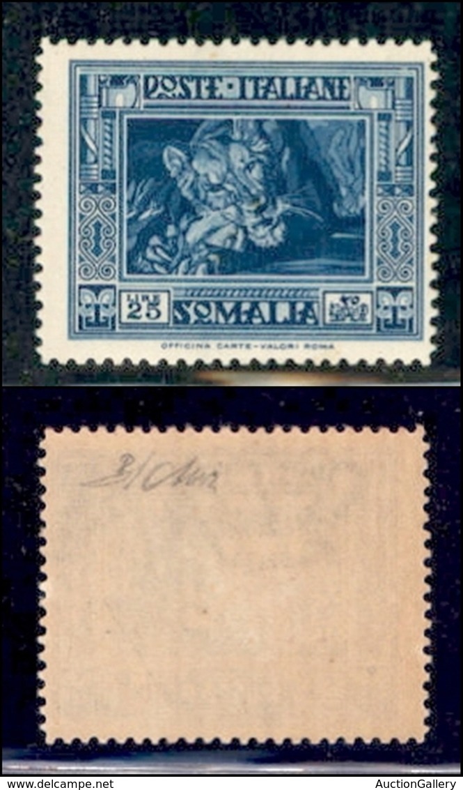 COLONIE - SOMALIA - 1938 - 25 Lire Pittorica (230) Dentellato 14 - Gomma Integra - Cert. Oliva (4.000) - Sonstige & Ohne Zuordnung