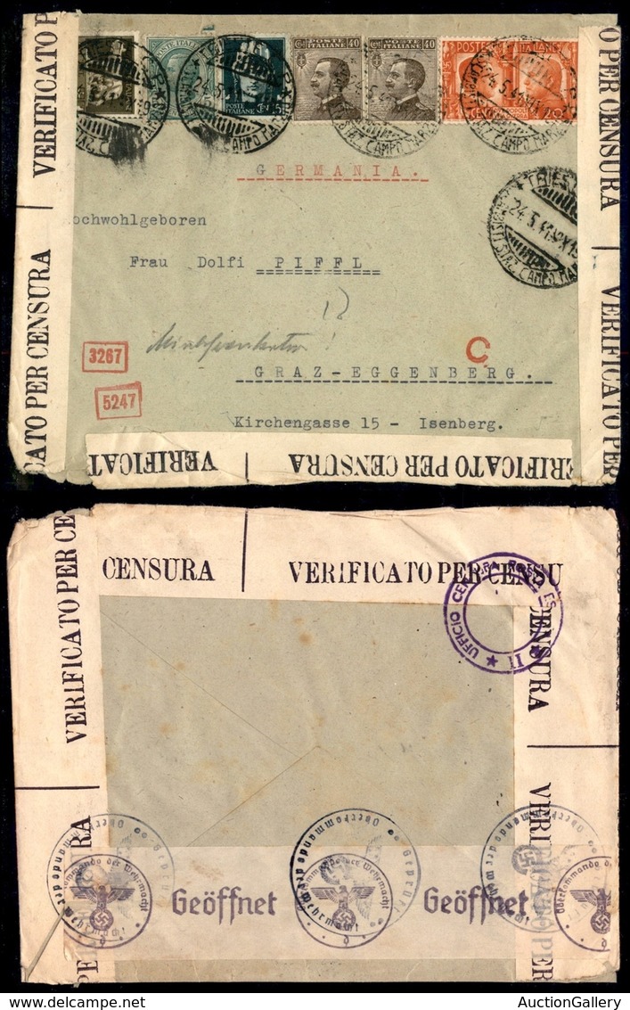 REPUBBLICA SOCIALE - 20 Cent Fratellanza D’Armi (453) + Complementari A Validità Scaduta (Leoni + Michetti) + Imperiale - Marcophilie