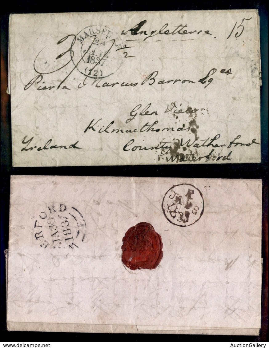 EUROPA - FRANCIA - Lettera Da Marsiglia Per L’Irlanda Del 23.1.1837 - Tassata Per Il Tragitto - All’interno Cenni Riguar - Sonstige & Ohne Zuordnung