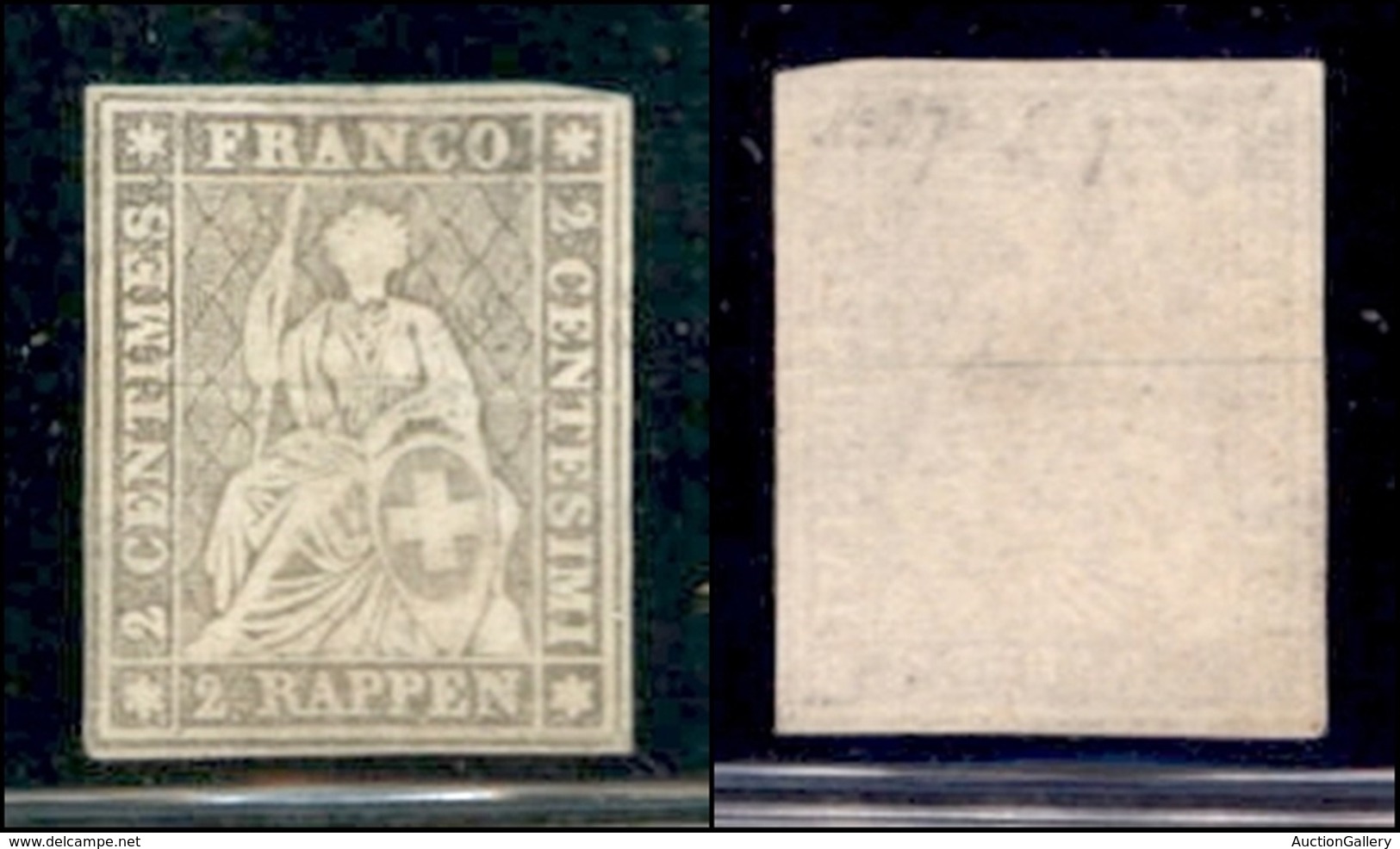 EUROPA - SVIZZERA - 1862 - 2 Rappen (19) - Gomma Originale Con Lieve Traccia Di Linguella - Andere & Zonder Classificatie