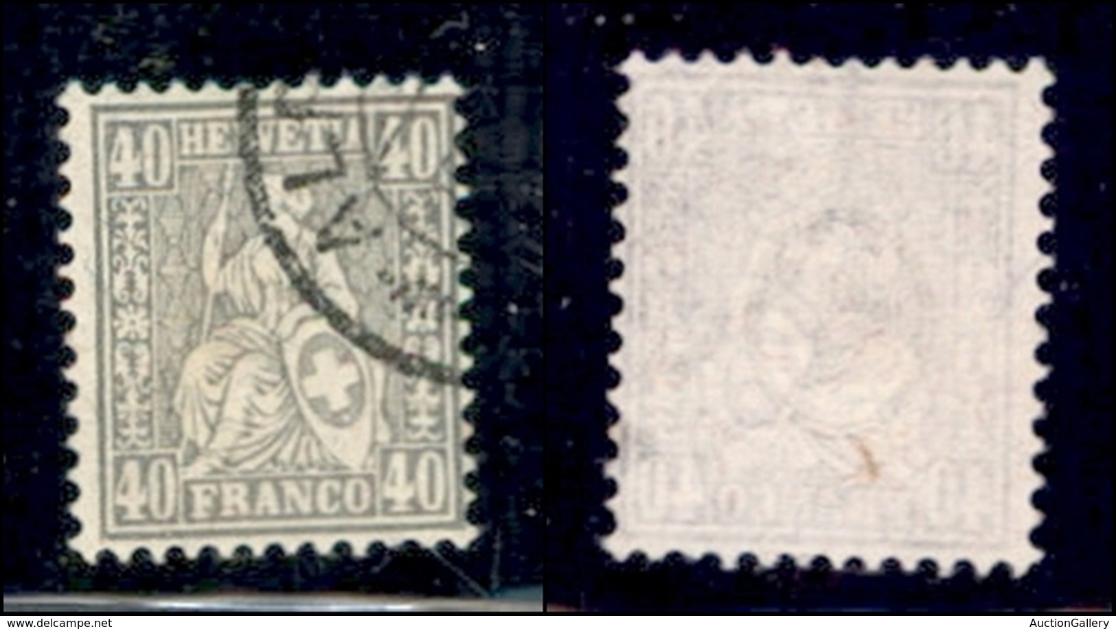 EUROPA - SVIZZERA - 1881 - 40 Cent (42) Usato - Punto Chiaro Sulla Dentellatura A Destra (3.200) - Autres & Non Classés