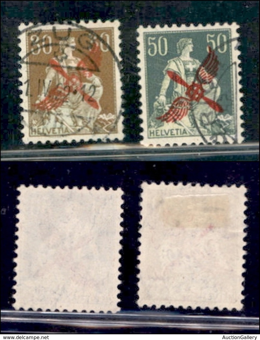 EUROPA - SVIZZERA - 1919/1920 - Posta Aerea (1/2) - Serie Completa Usata - Sonstige & Ohne Zuordnung