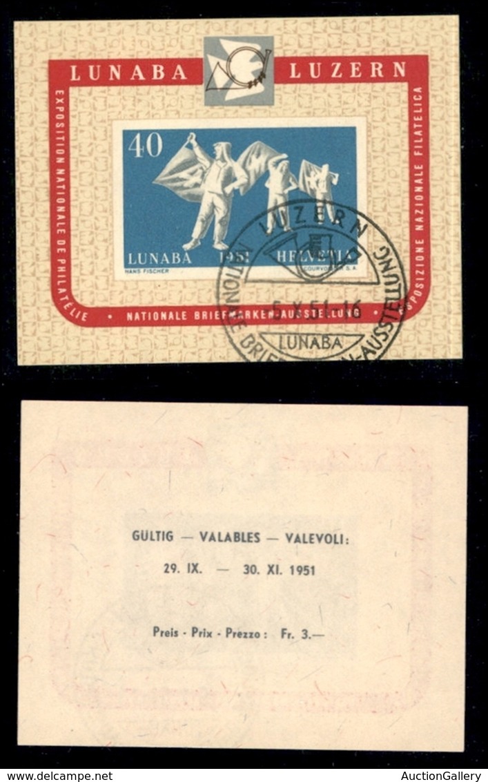 EUROPA - SVIZZERA - 1951 - Foglietti - Lunaba (14) Usato - Sonstige & Ohne Zuordnung