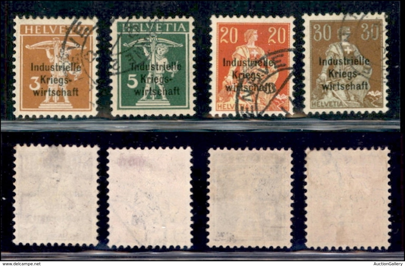 EUROPA - SVIZZERA - 1918 - Servizio - Industrielle Kriegs (1/II+2/II+6/II+7/II) - 4 Usati (275) - Autres & Non Classés