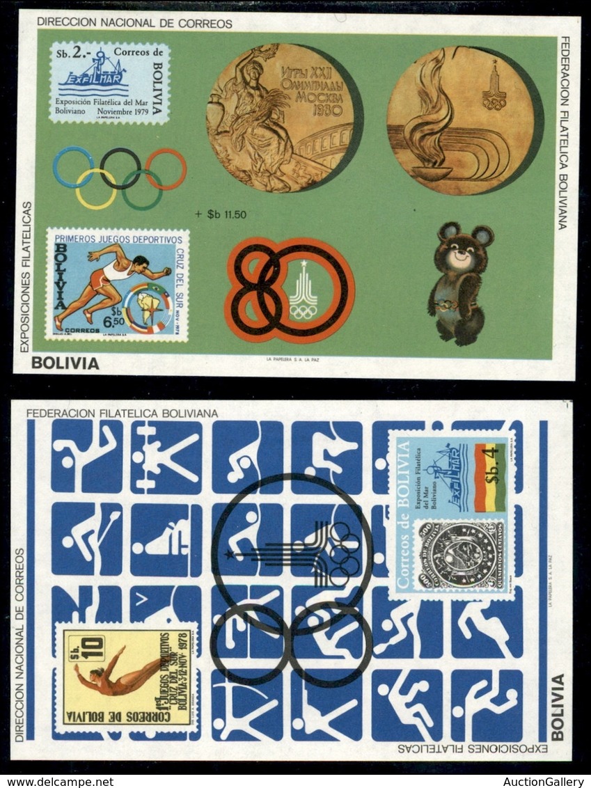 OLTREMARE - BOLIVIA - 1980 - Foglietti - Olimpiadi Mosca (100/101) - Due Foglietti - Gomma Integra (160) - Other & Unclassified
