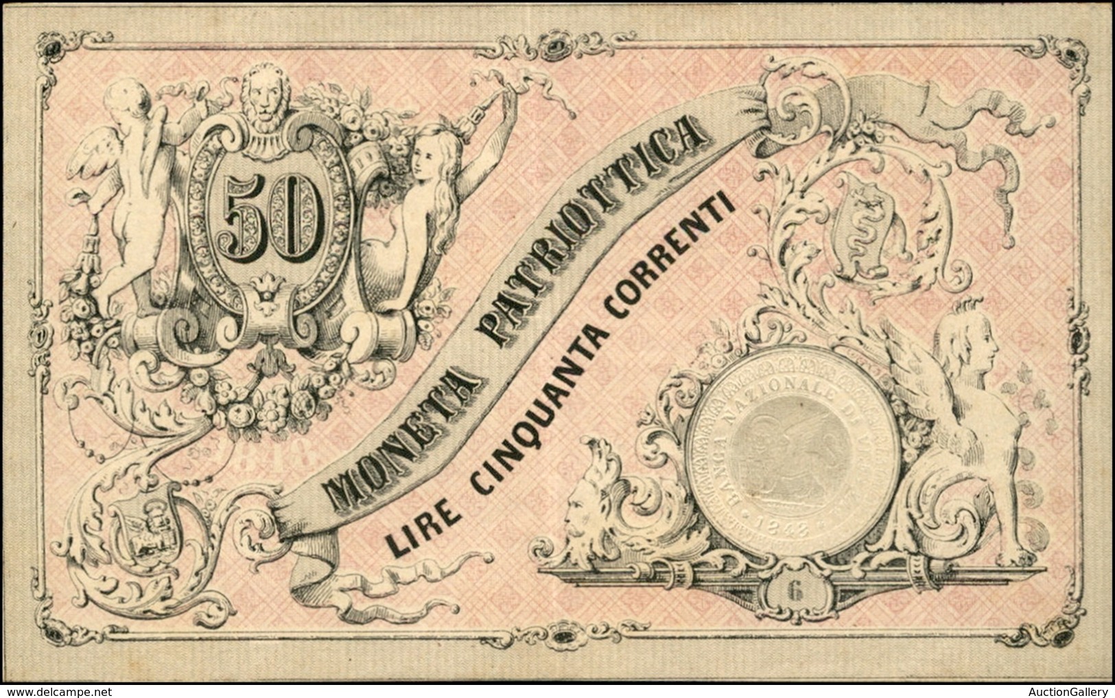 CARTAMONETA - BANCONOTE - 1848 - Italia - 50 Lire Moneta Patriottica - SPL - Andere & Zonder Classificatie
