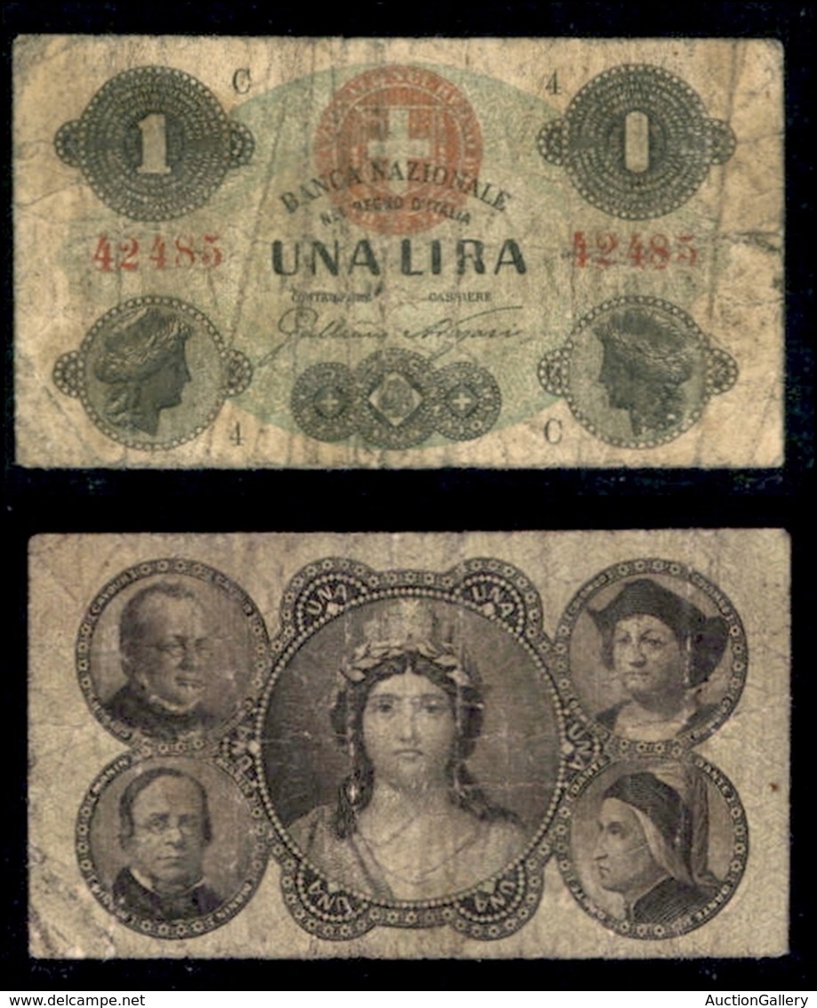 CARTAMONETA - BANCONOTE - 1872 (17 Luglio) - 1 Lira Banca Nazionale Nel Regno D’Italia - Sonstige & Ohne Zuordnung