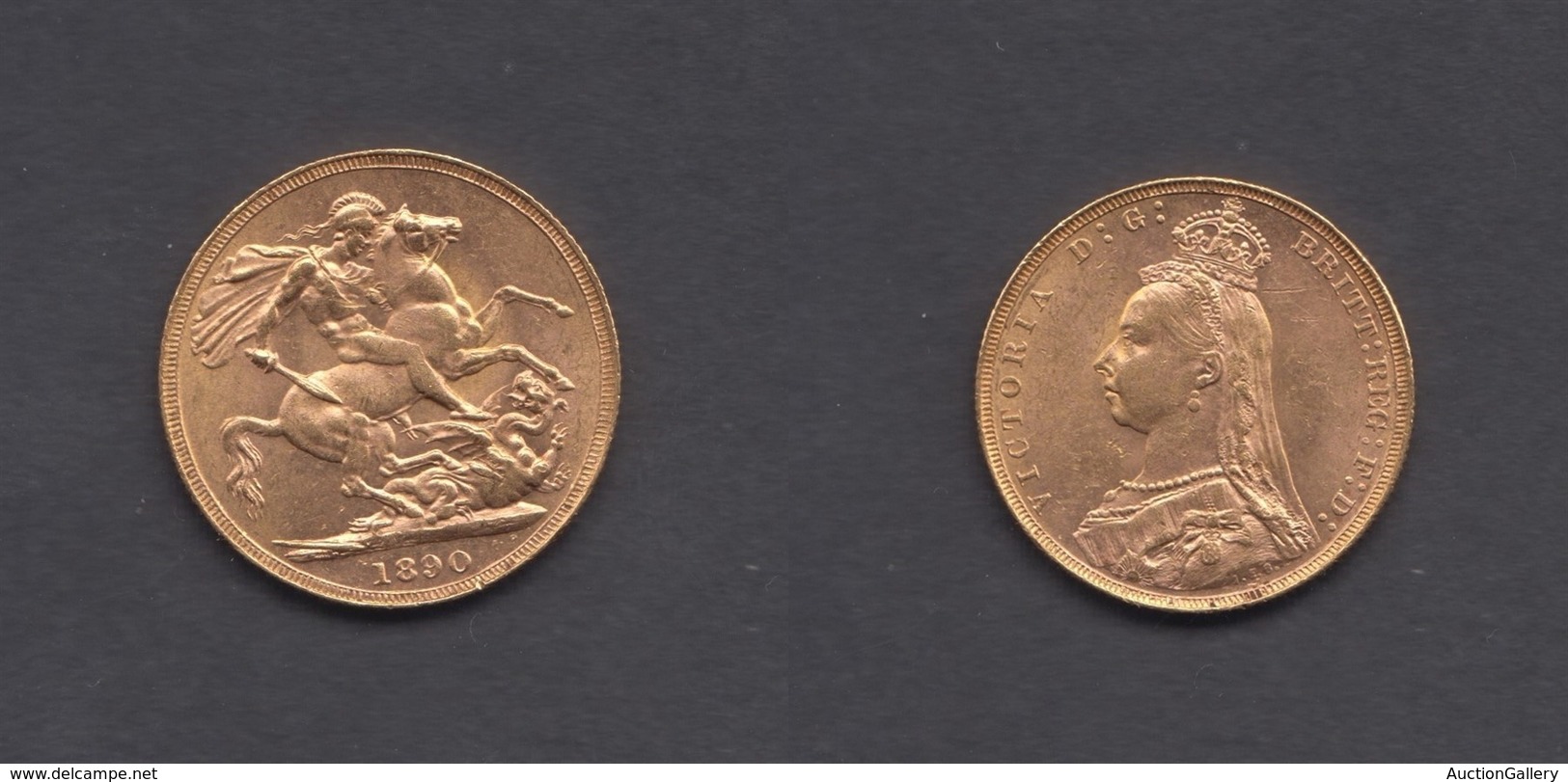 MONETE - MEDAGLIE - 1890 - Sterlina Oro Vittoria (7,98 Gr) - MB - Cert. AG - Altri & Non Classificati