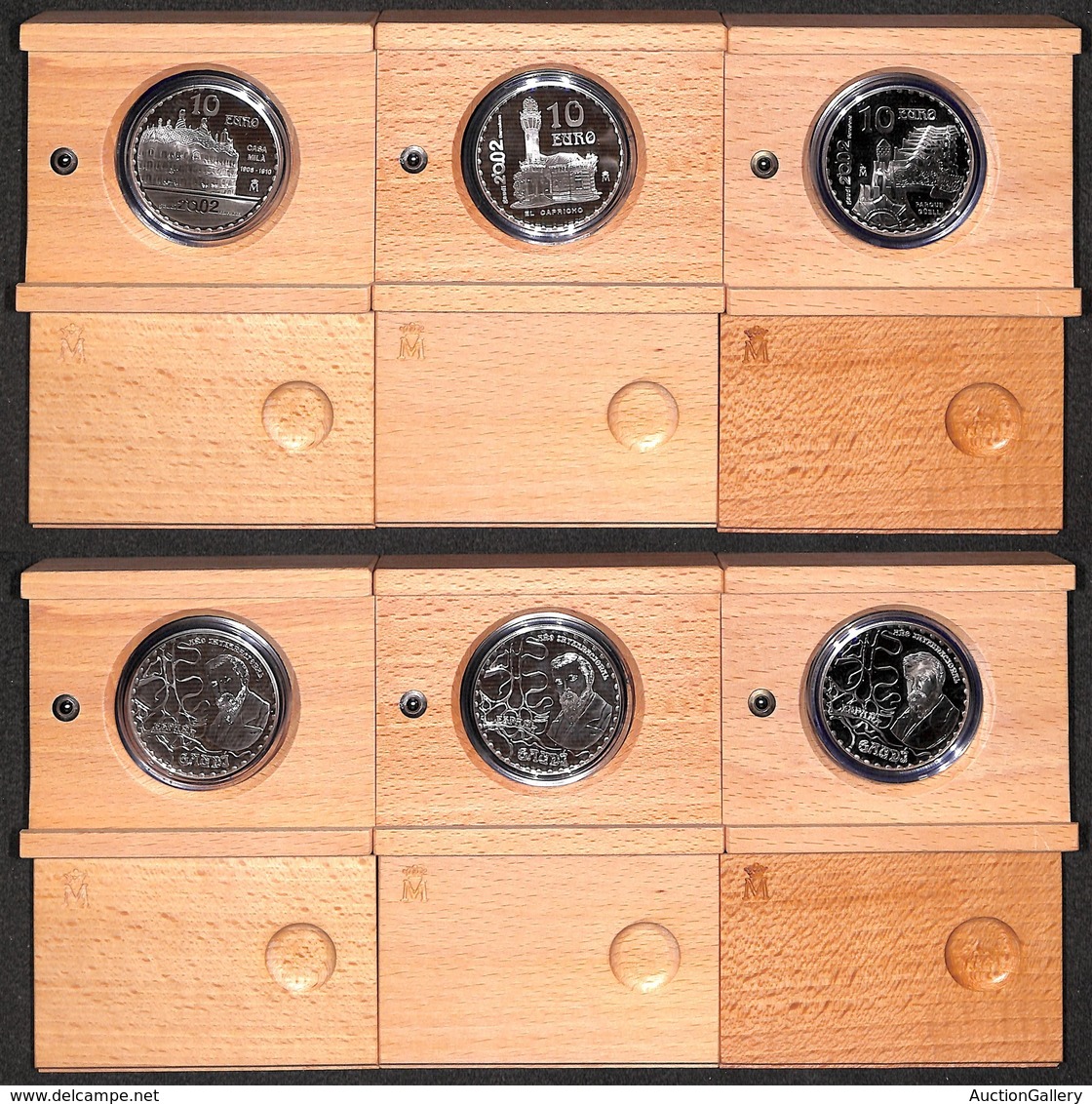 MONETE - MEDAGLIE - 2002 - Spagna - 10 Euro Gaudi - Tre Diverse Monete Argento - SPL - Confezioni Originali - Autres & Non Classés