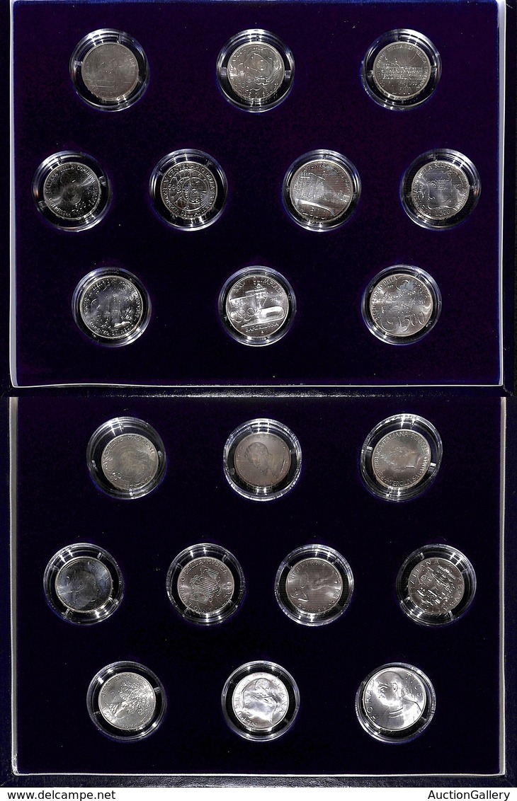 MONETE - MEDAGLIE - 500 Lire D’Italia 1974/1983 - Collezione Di 20 Monete D’Argento - SPL - 2 Cofanetti Originali - Andere & Zonder Classificatie