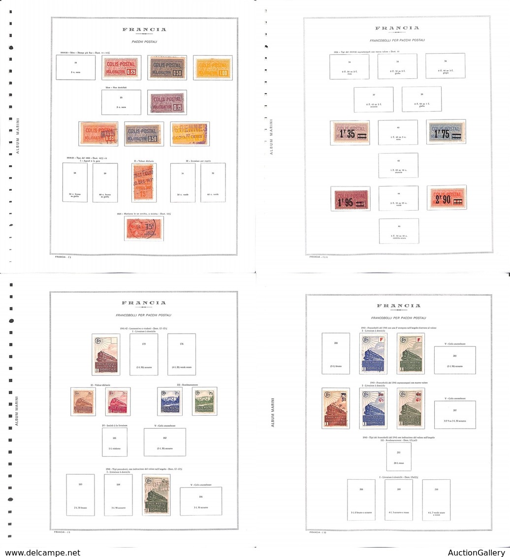 LOTTI E COLLEZIONI - Francia - 1918/1945 - Franchigia + Pacchi Postali - Inizio Di Collezione Su Fogli King Marini - Andere & Zonder Classificatie