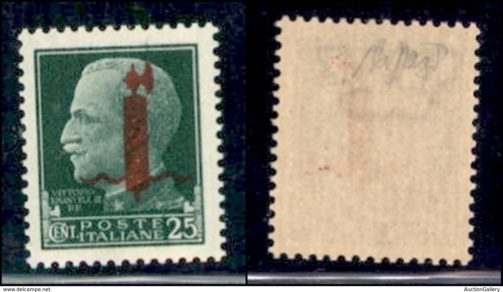 REPUBBLICA SOCIALE - PROVVISORI - 1944 - Verona - 25 Cent (490) - Gomma Integra - Caffaz - Andere & Zonder Classificatie