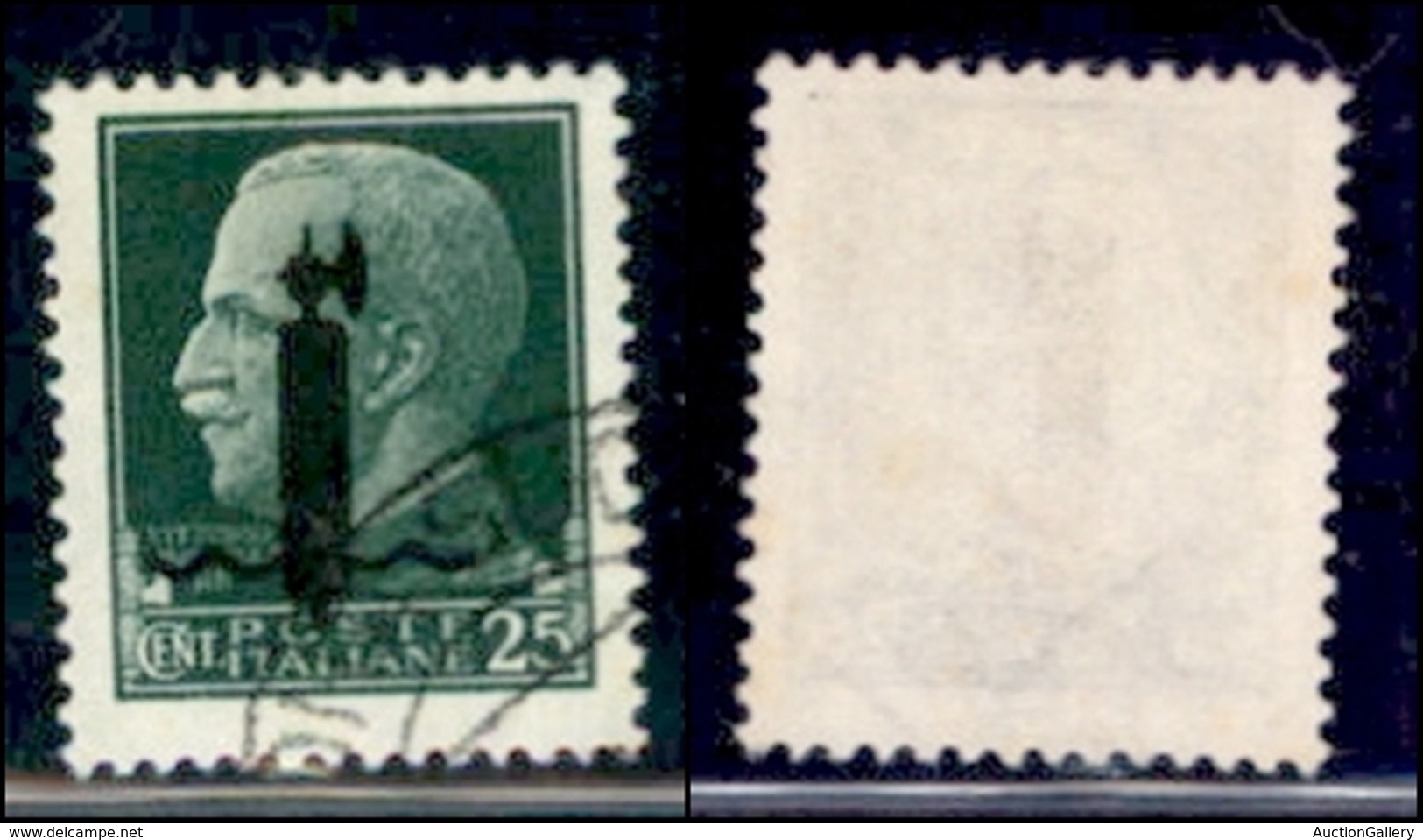REPUBBLICA SOCIALE - PROVVISORI - 1944 - Verona - Fascio Nero - 25 Cent (490A) Usato - Sonstige & Ohne Zuordnung