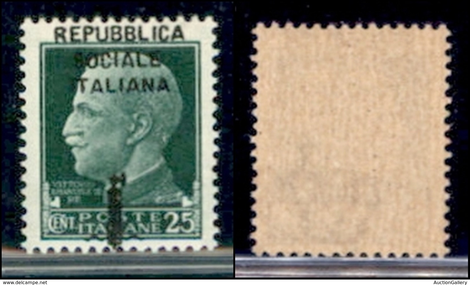 REPUBBLICA SOCIALE - PROVVISORI - 1944 - Firenze - 25 Cent (491pf) - Fascetto In Basso - Gomma Integra - Andere & Zonder Classificatie