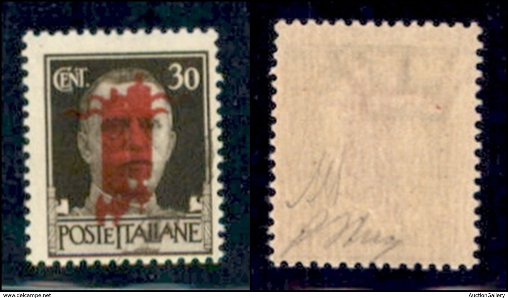 REPUBBLICA SOCIALE - PROVVISORI - 1944 - Genova - 30 Cent (492d) Con Doppia Soprastampa Capovolta - Gomma Integra - Oliv - Sonstige & Ohne Zuordnung