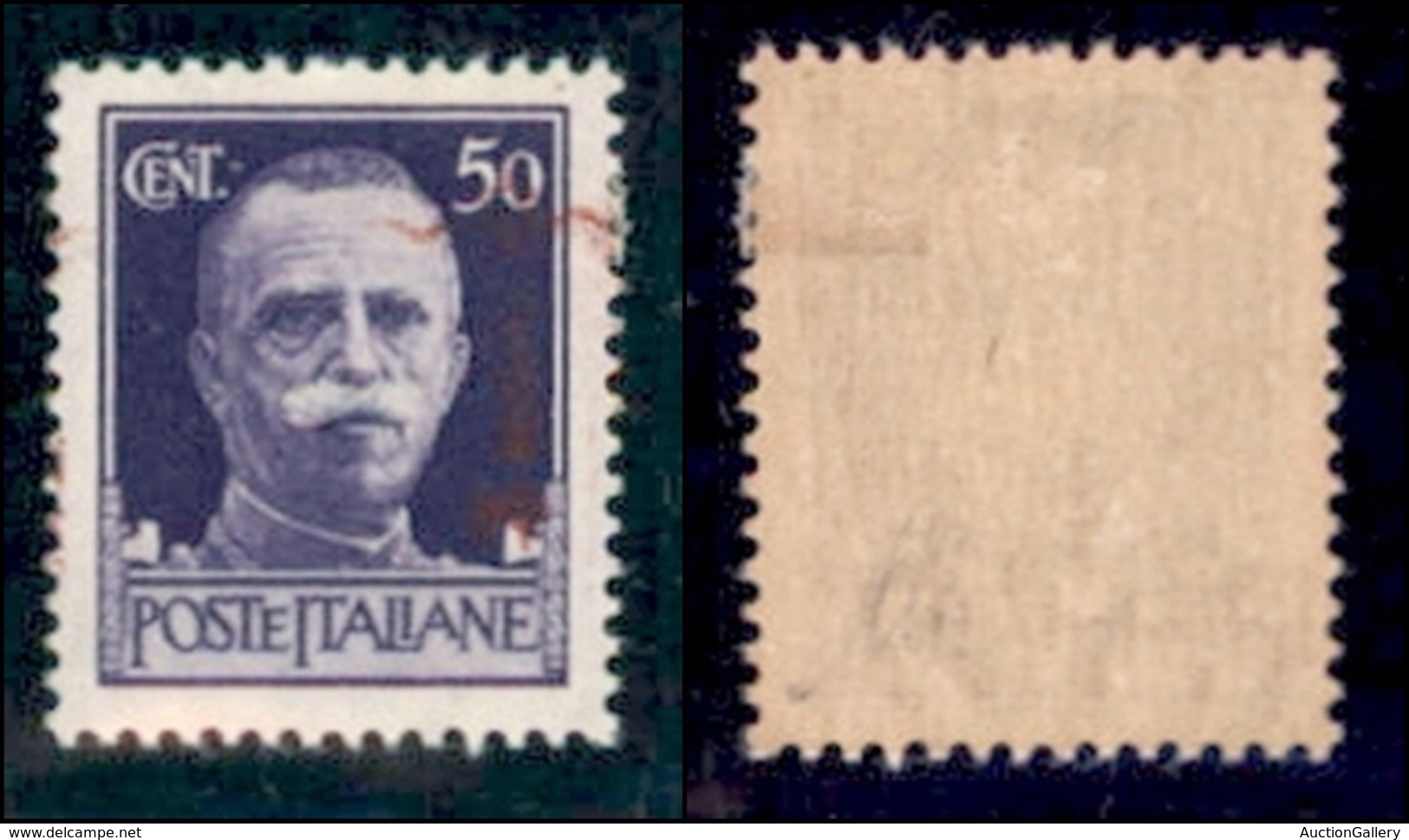 REPUBBLICA SOCIALE - PROVVISORI - 1944 - Verona - Soprastampa L Carminio Lilla - 50 Cent (493BAa Varietà Ma) Con Soprast - Andere & Zonder Classificatie