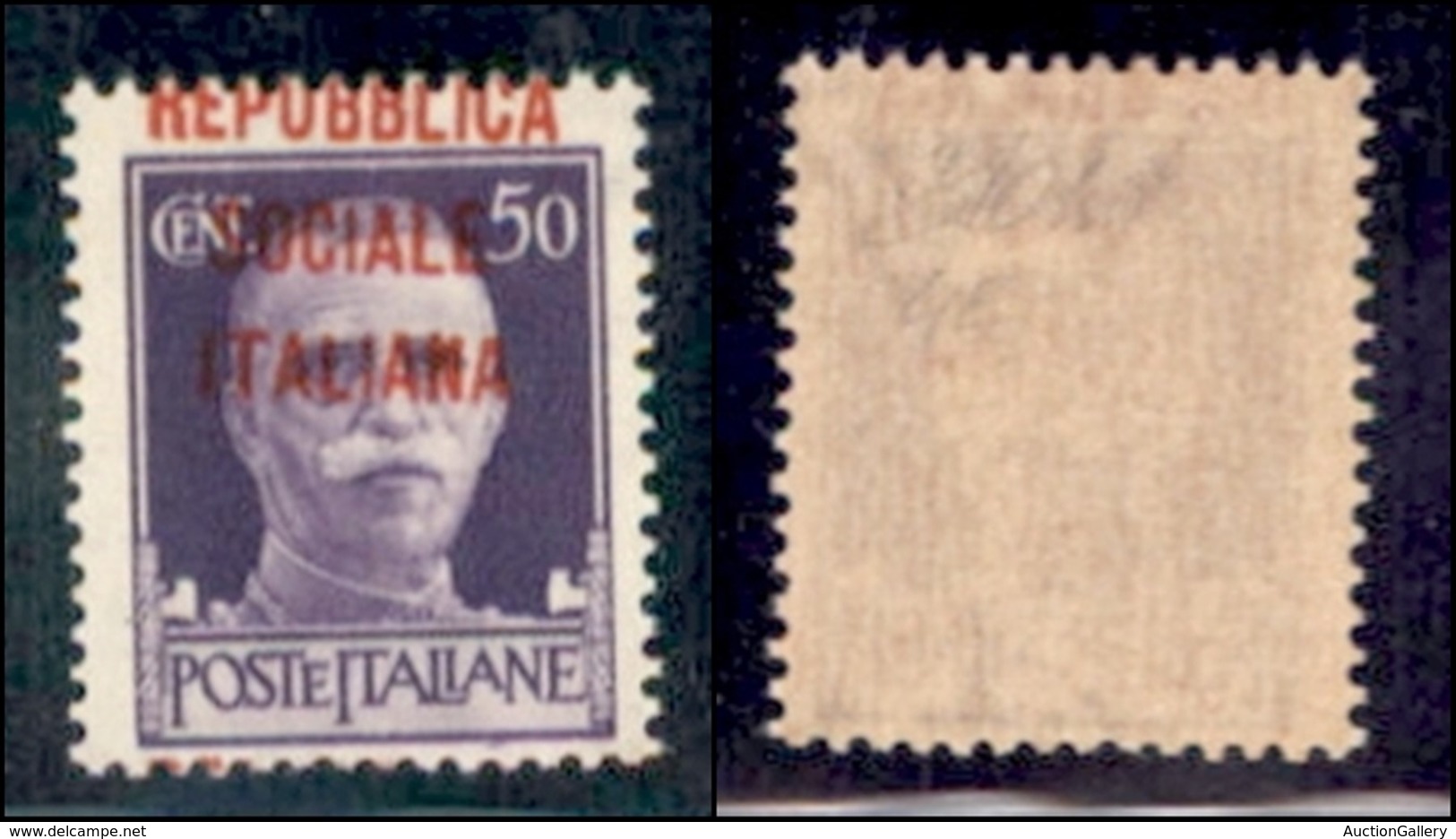 REPUBBLICA SOCIALE - PROVVISORI - 1944 - Genova - 50 Cent (493 - Varietà) Con Soprastampa In Alto - Gomma Integra - Non  - Andere & Zonder Classificatie