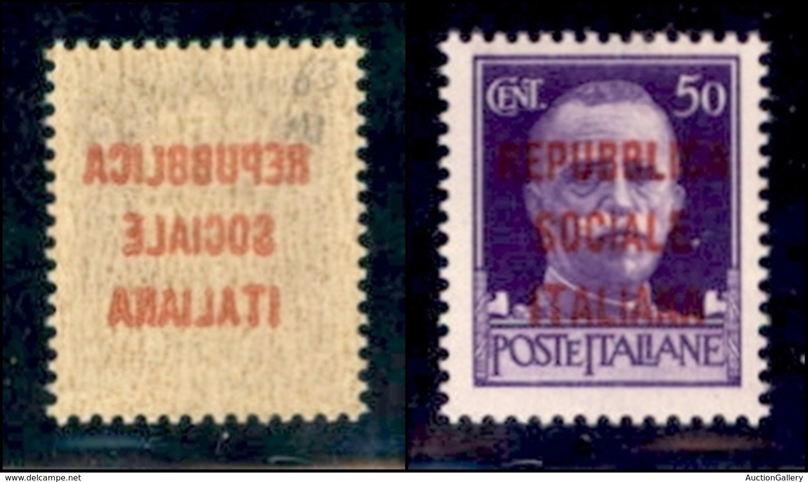 REPUBBLICA SOCIALE - PROVVISORI - 1944 - Milano - 50 Cent (493s) Con Decalco (pos. 63) - Gomma Integra - Andere & Zonder Classificatie