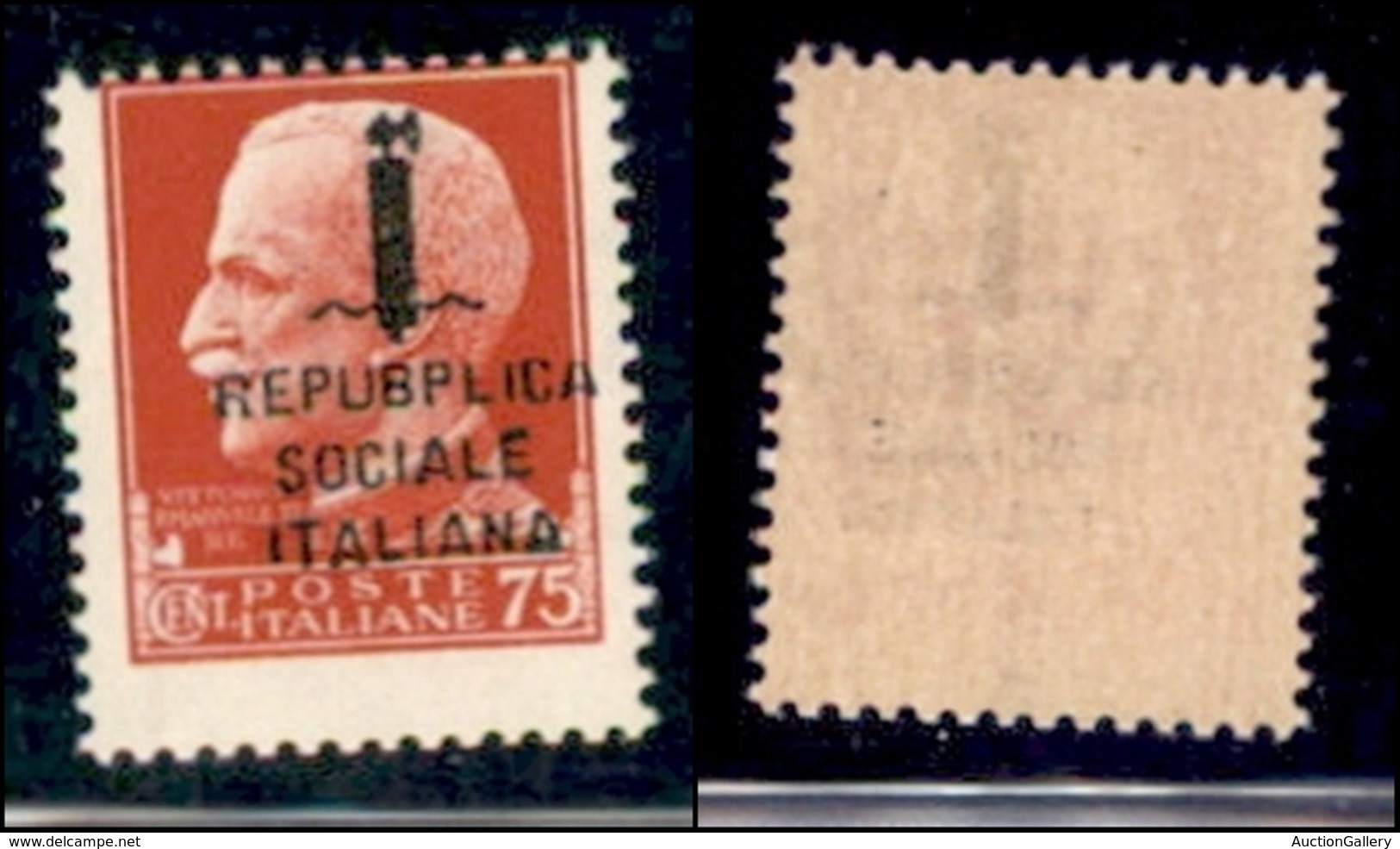 REPUBBLICA SOCIALE - PROVVISORI - 1944 - Roma - 75 Cent (494) Pos. 92 (BP) - Gomma Integra - Sonstige & Ohne Zuordnung