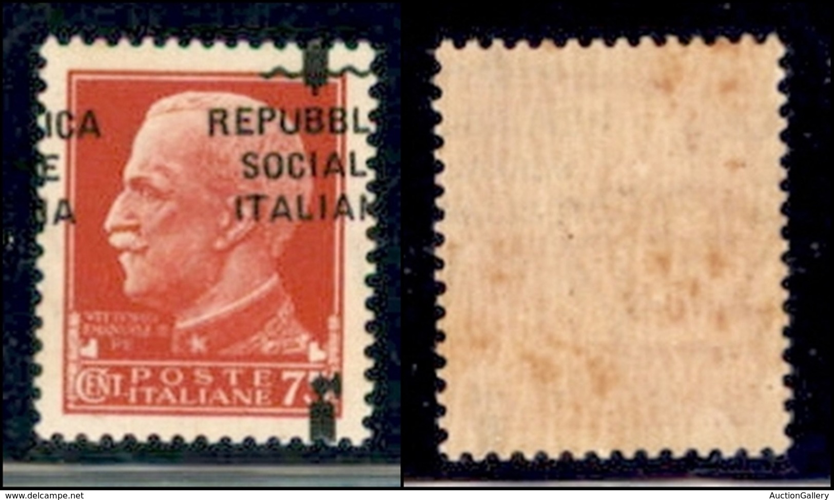 REPUBBLICA SOCIALE - PROVVISORI - 1944 - Firenze - 75 Cent (494) Con Soprastampa Spostata E Obliqua - Gomma Integra - Sonstige & Ohne Zuordnung