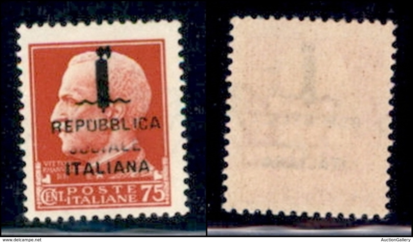 REPUBBLICA SOCIALE - PROVVISORI - 1944 - Firenze - 75 Cent (494ma) - Sociale Parziale (male Impresso) - Gomma Integra - Andere & Zonder Classificatie