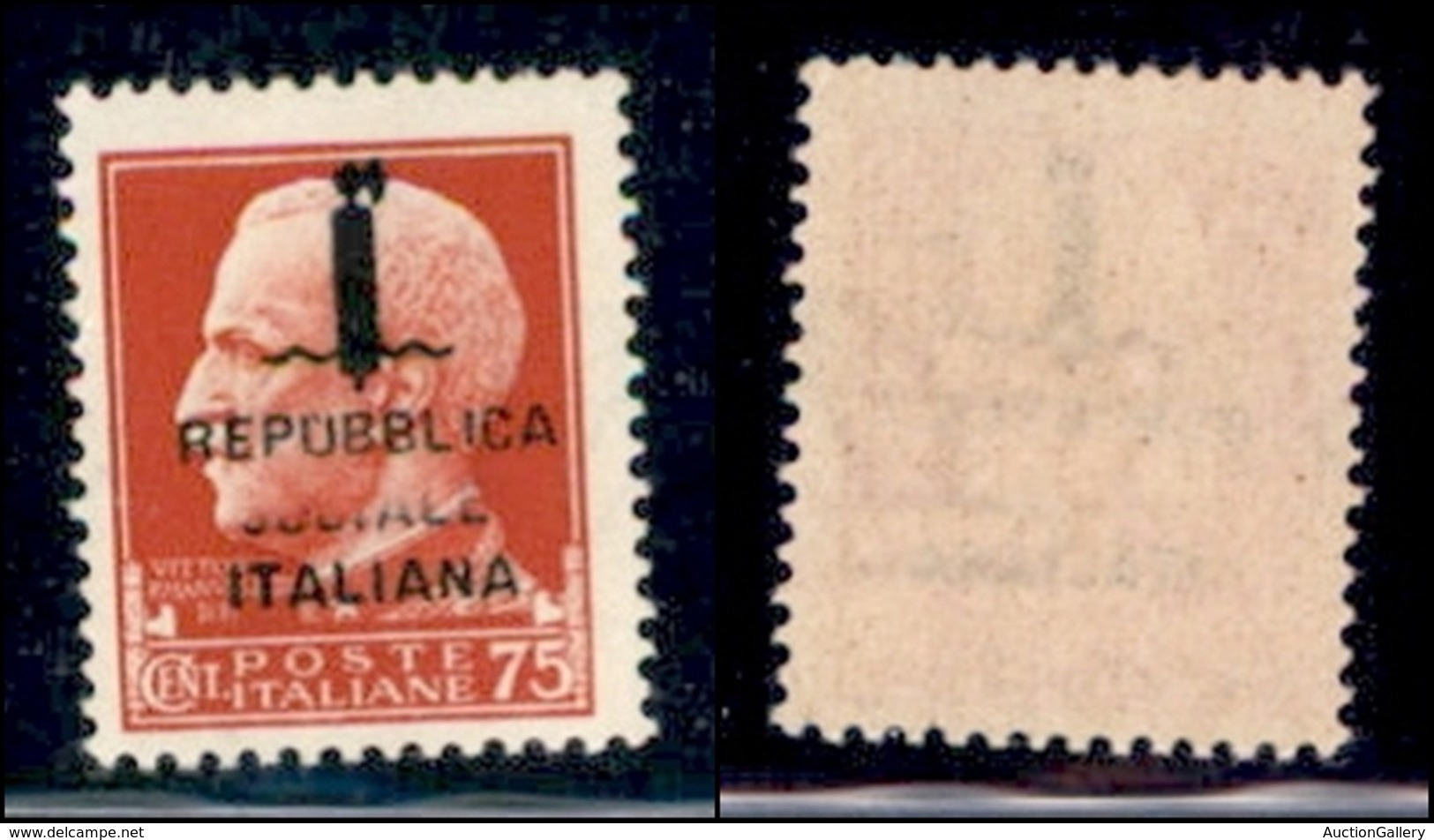 REPUBBLICA SOCIALE - PROVVISORI - 1944 - Firenze - 75 Cent (494ma) - Sociale Parziale (male Impresso) - Gomma Integra - Sonstige & Ohne Zuordnung