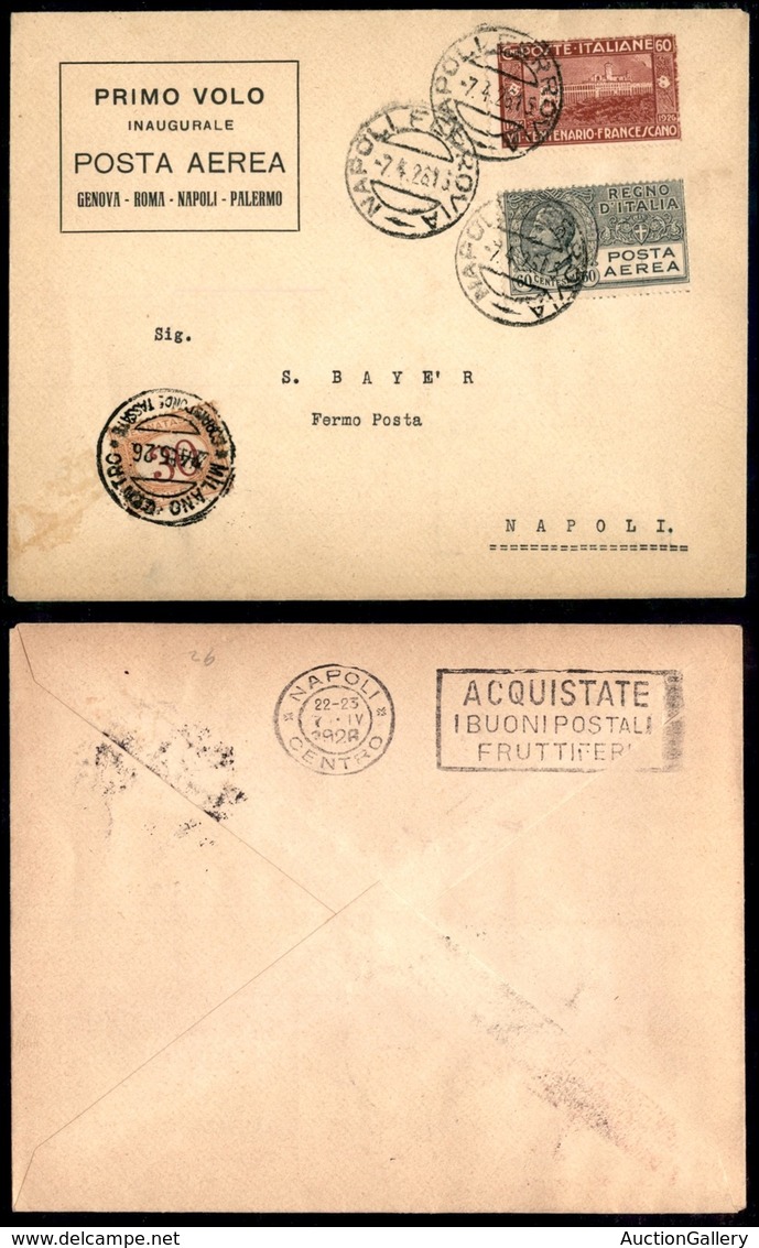 POSTA AEREA  - 1926 (7 Aprile) - Ostia Napoli (1468) - 92 Aerogrammi Col Dispaccio (diverse Affrancature) - Autres & Non Classés